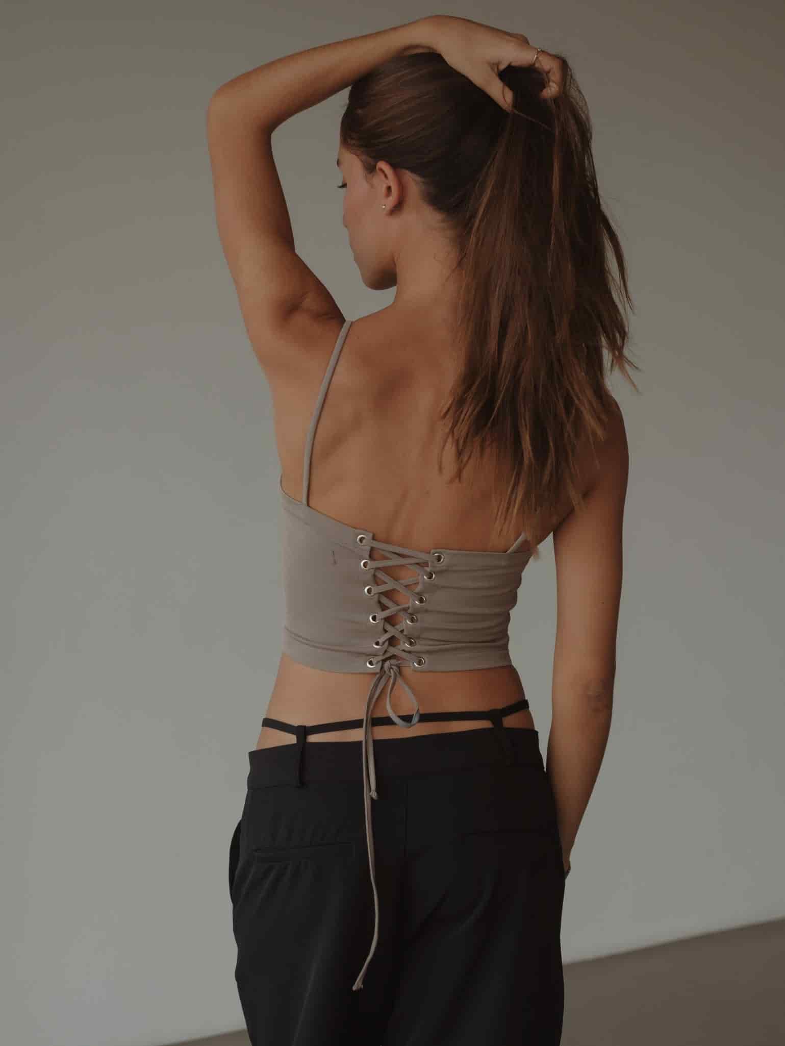 BACK LACE CORSET - ASH - miniatura 2