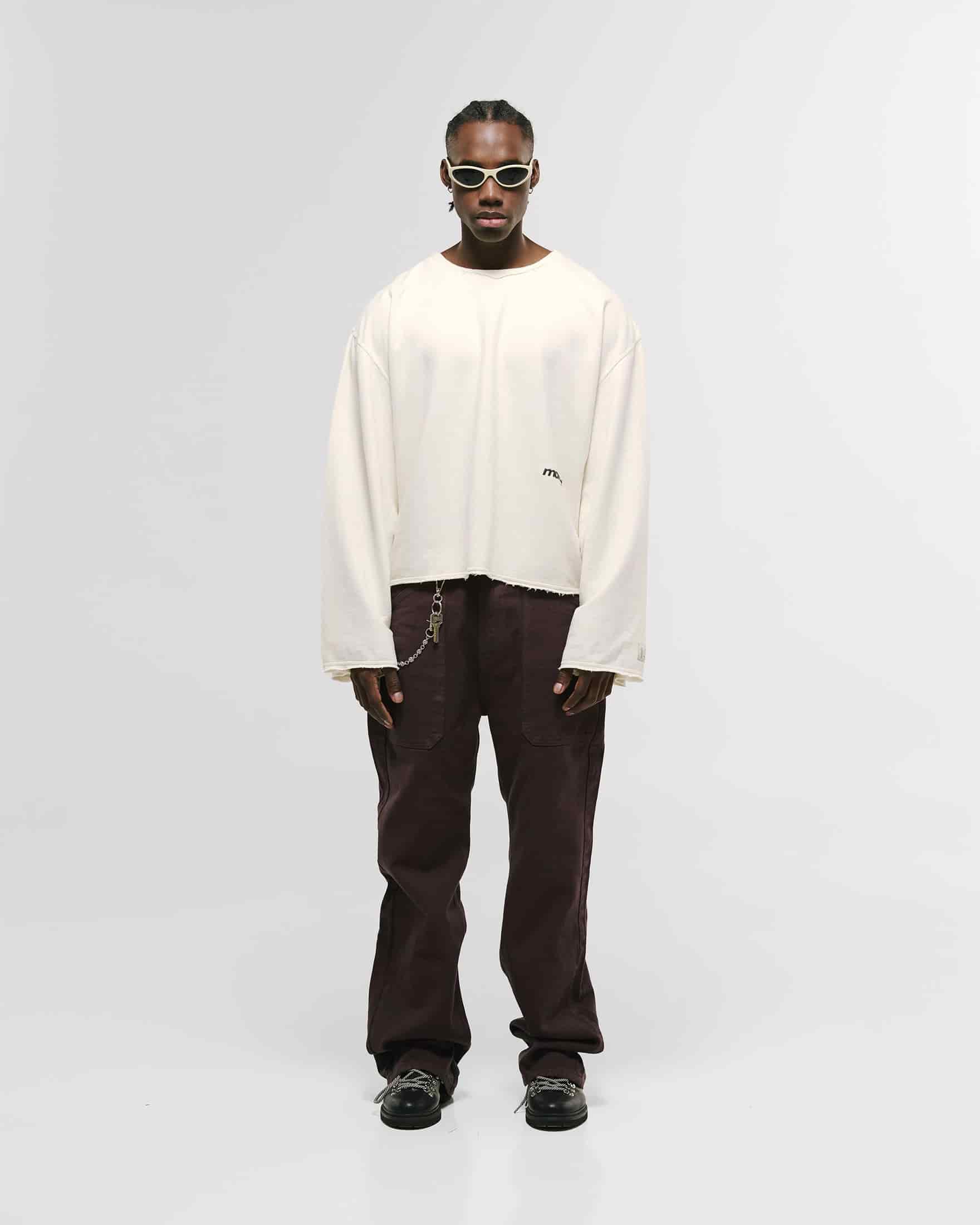 Long Sleeve Boxy T-Shirt – Off White - miniatura 5