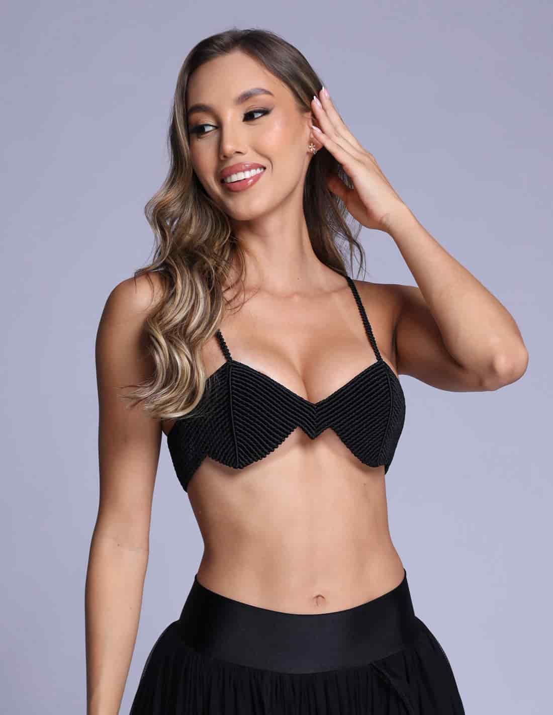 Crop Top Picchi Negro - miniatura 1