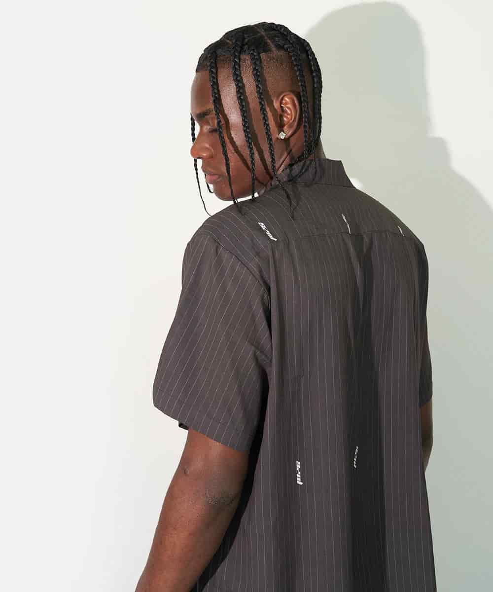 Camp Shirt in Black Pinstripe - miniatura 2