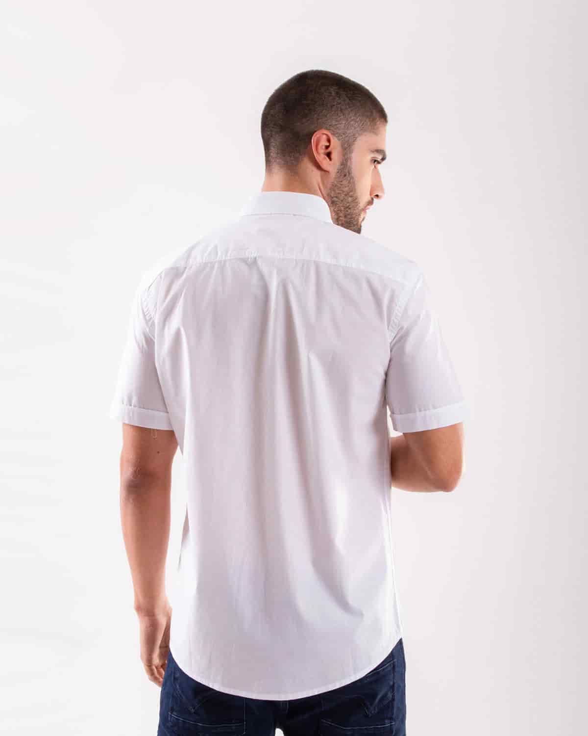 Camisa blanca manga corta para hombre - miniatura 32