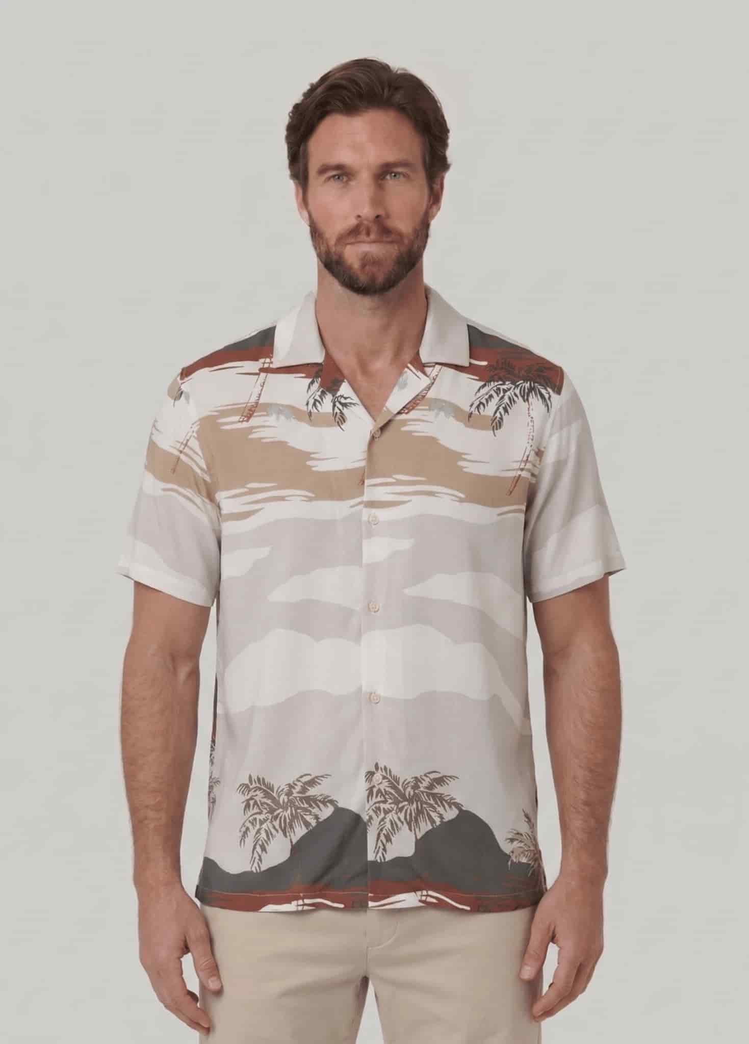Camisa estampada manga corta para hombre Jon Sonen 027225053 - miniatura 1