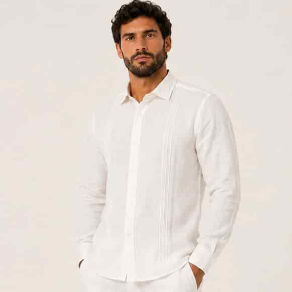 GUAYABERA ML 100% LINO HOMBRE - miniatura 1