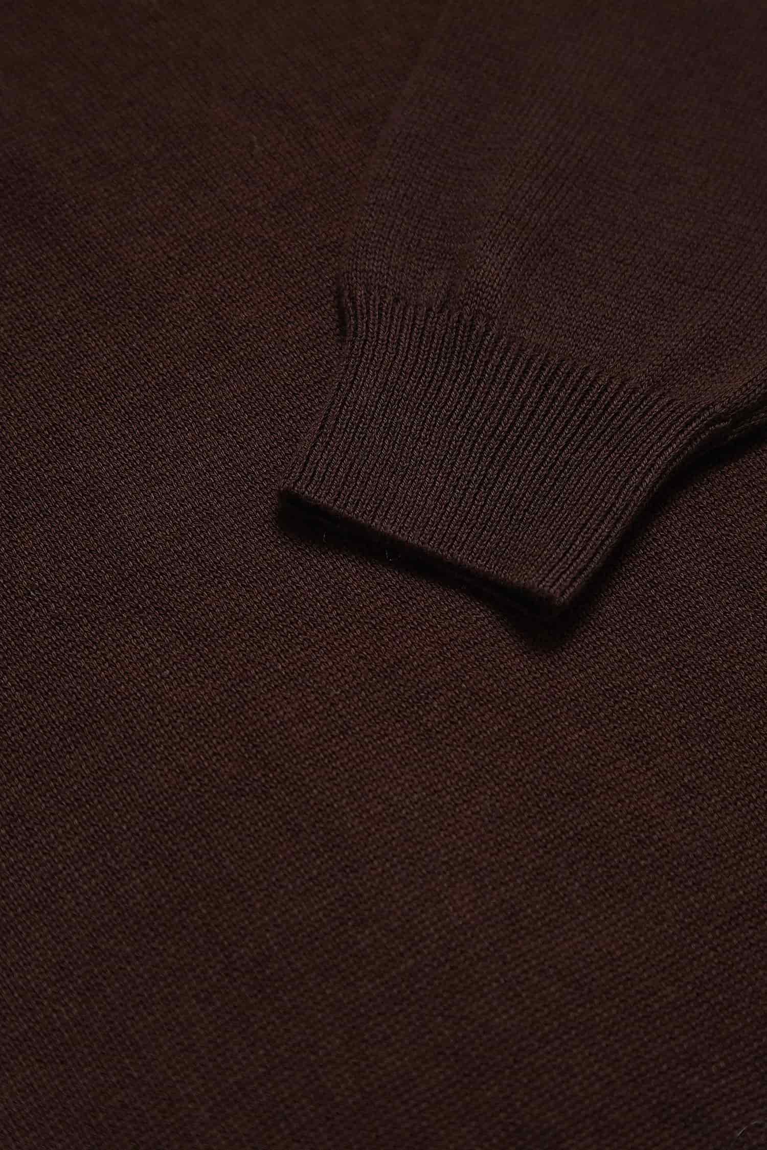 Saco Half Zip Algodón Chocolate - miniatura 3