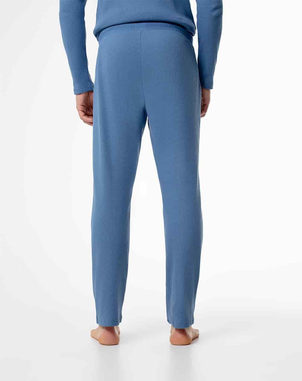 Pantalón de pijama algodón azul hombre - miniatura 2