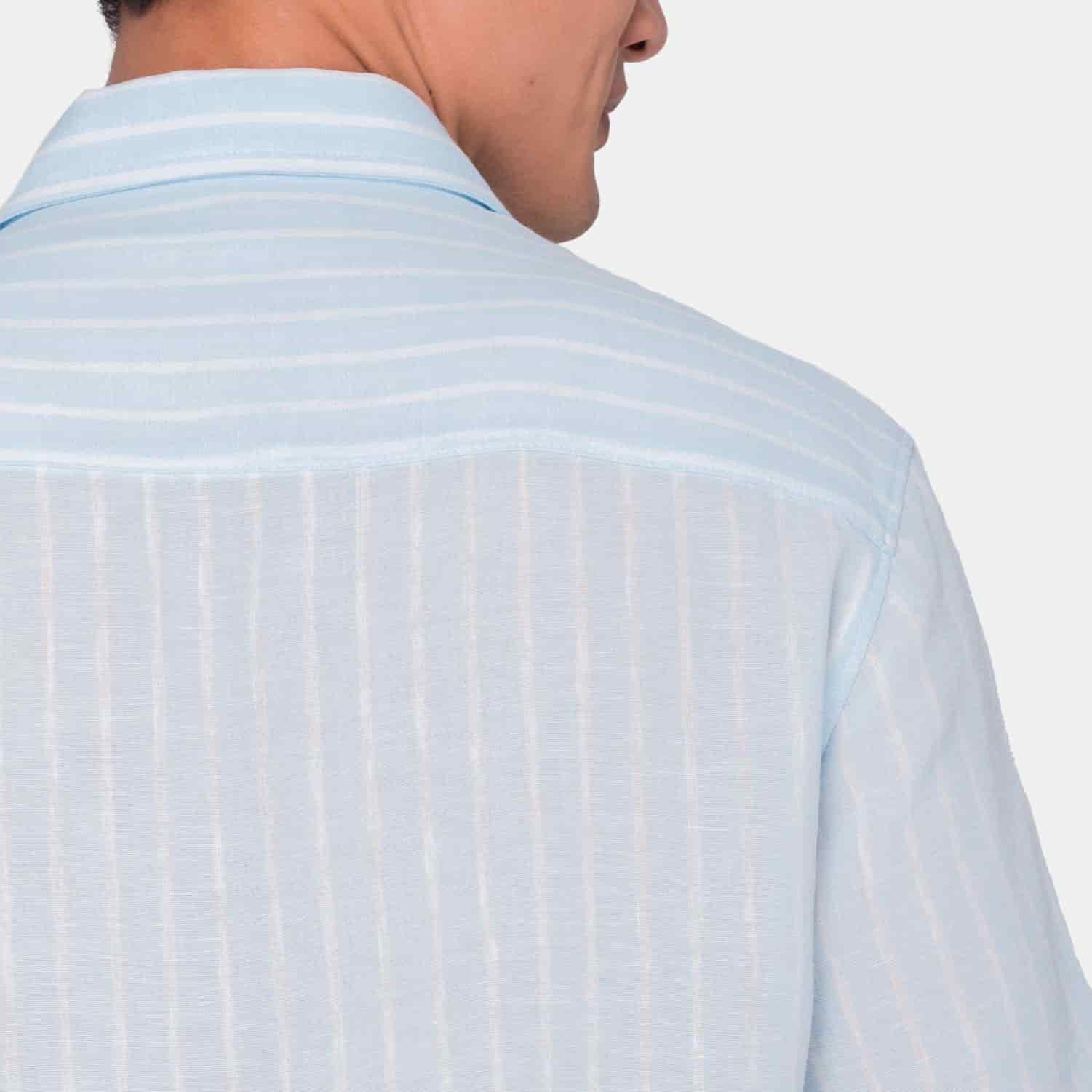 Vertical Stripes S/S Shirt Light Blue - miniatura 10