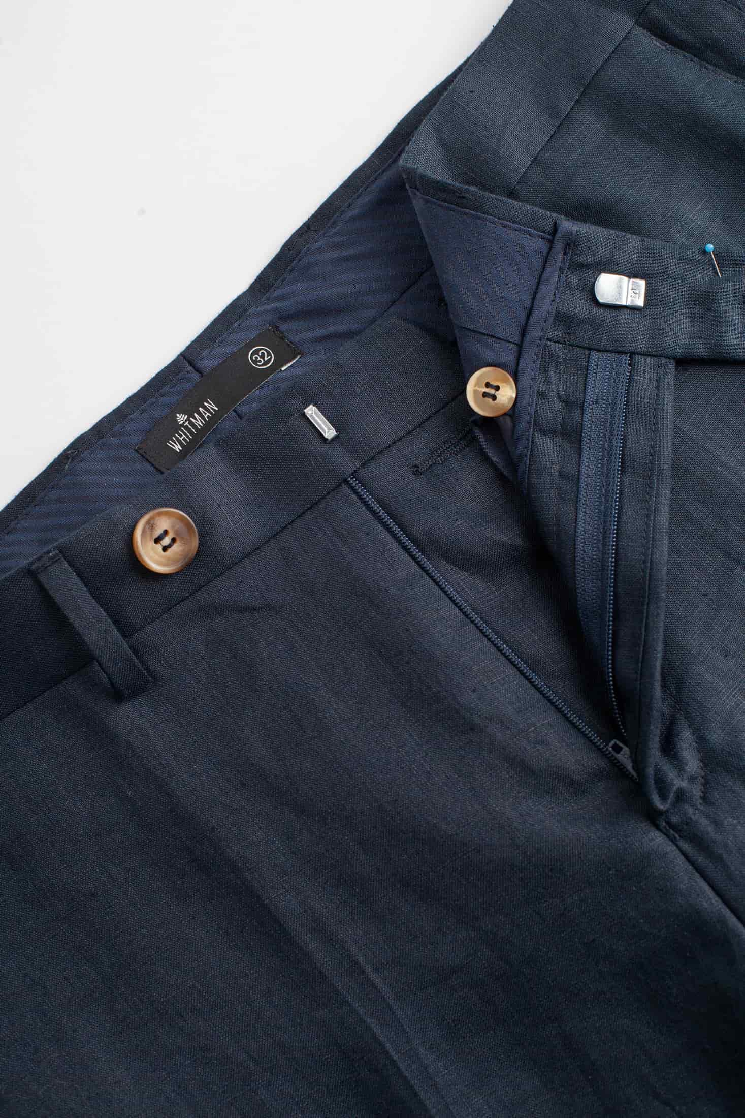 Pantalón Perugia Lino Azul Oscuro - miniatura 3