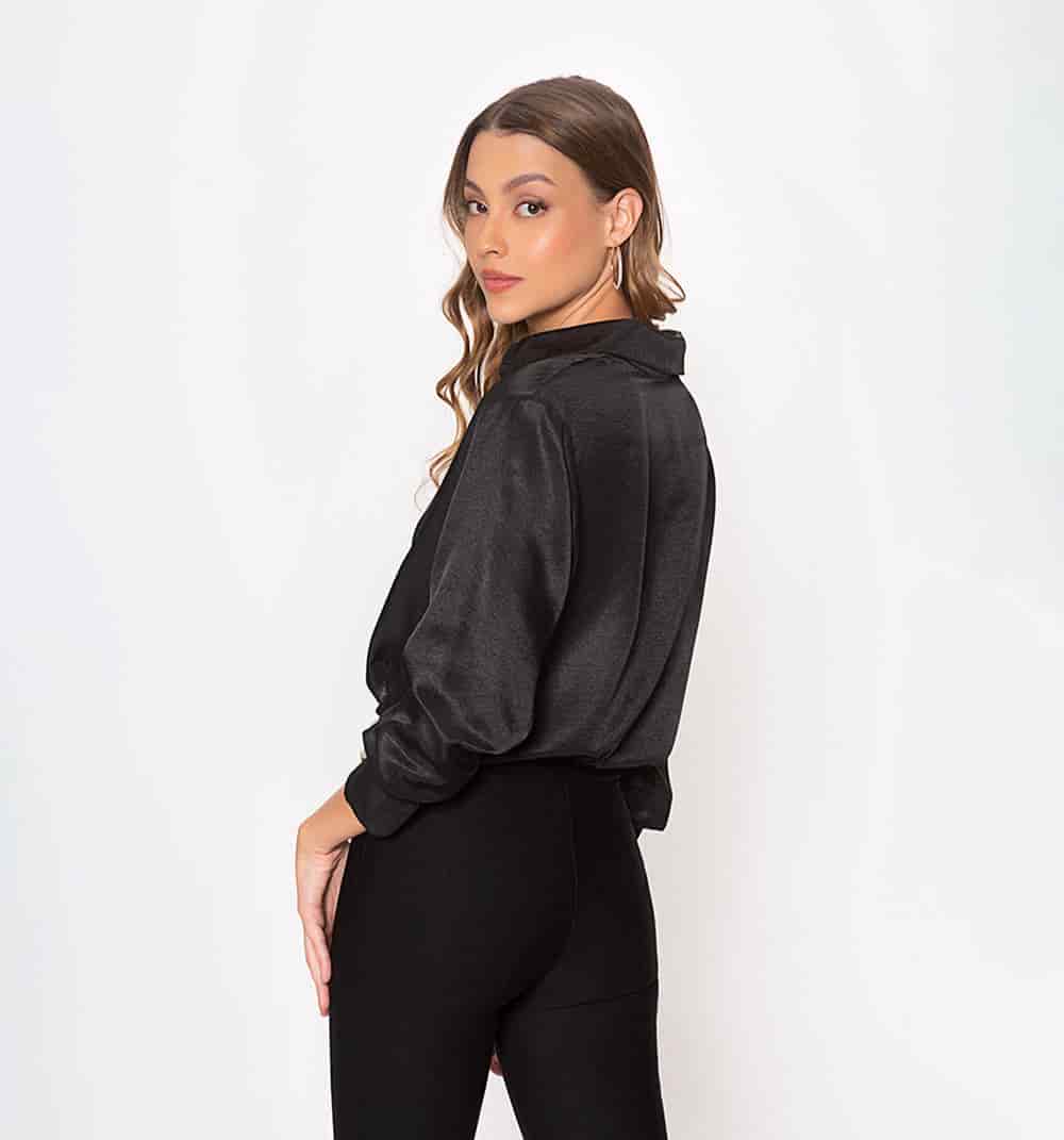 Blusa camisera manga larga con puño anch - miniatura 40