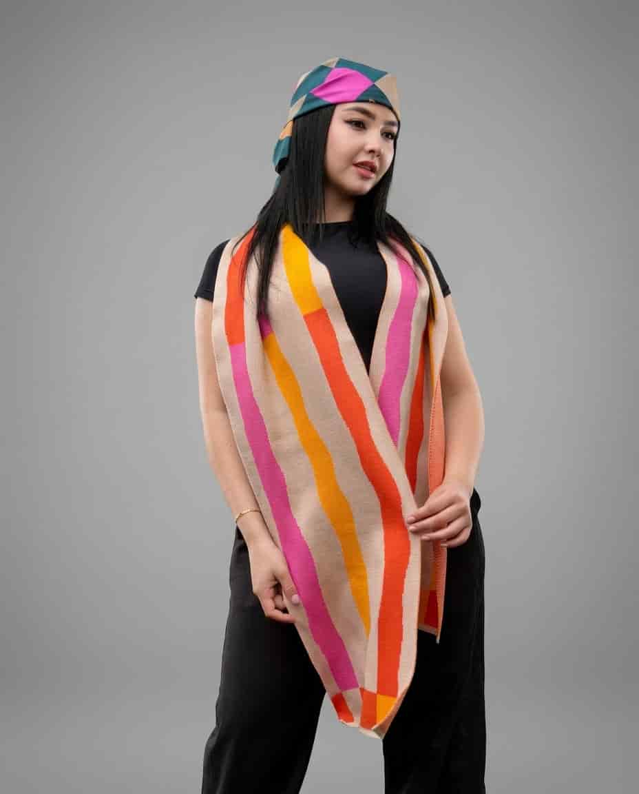 Bufanda crema ondas - miniatura 1