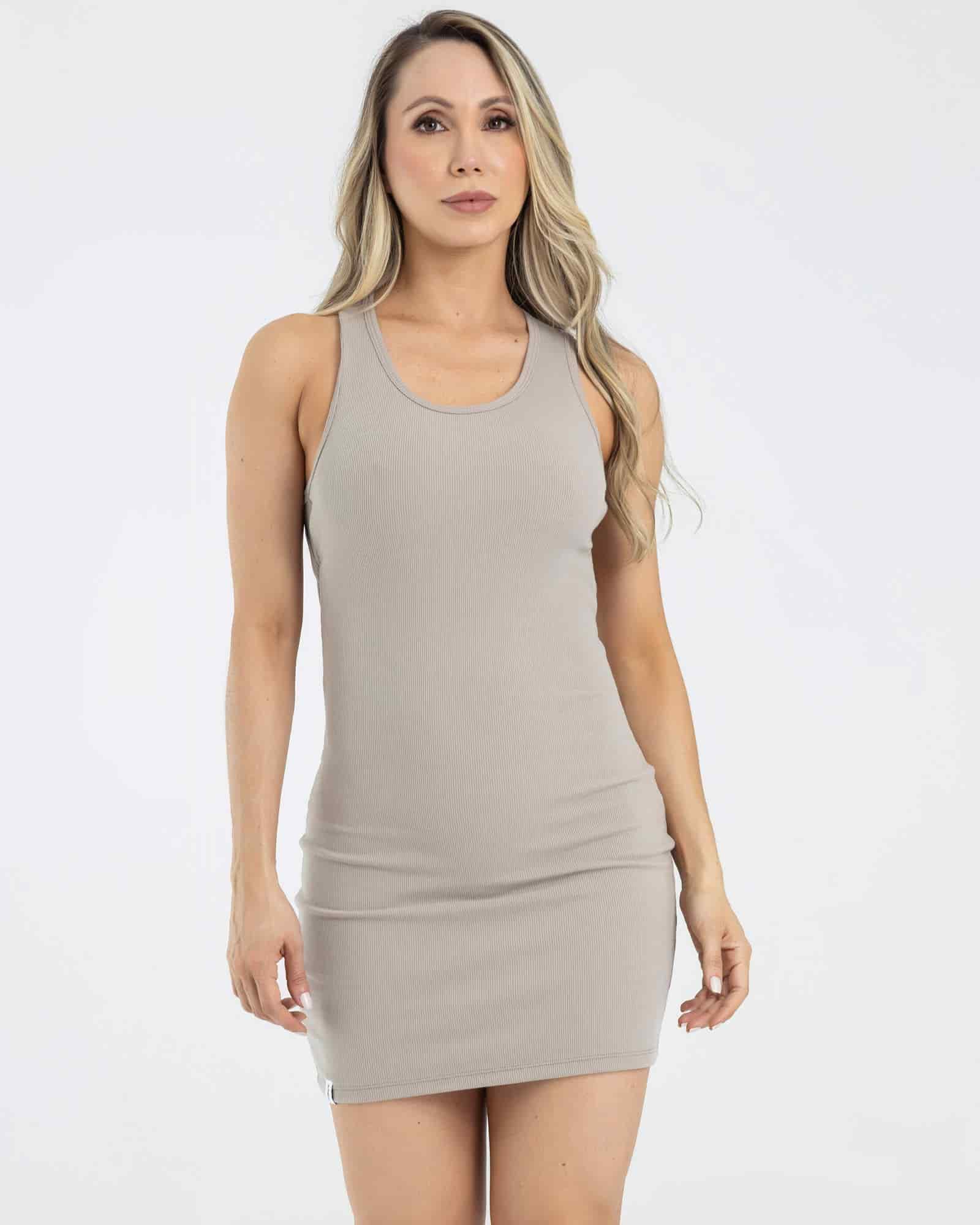 Vestido casualwear beige pilates FIBER - miniatura 1