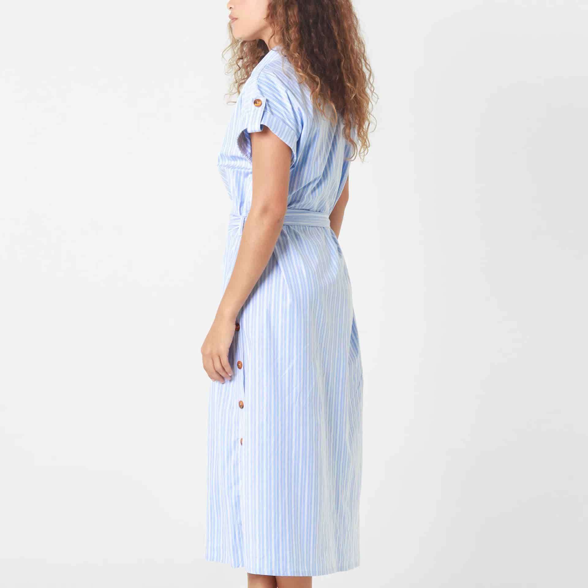 Vestido Cuello Camisero Manga Corta - miniatura 6
