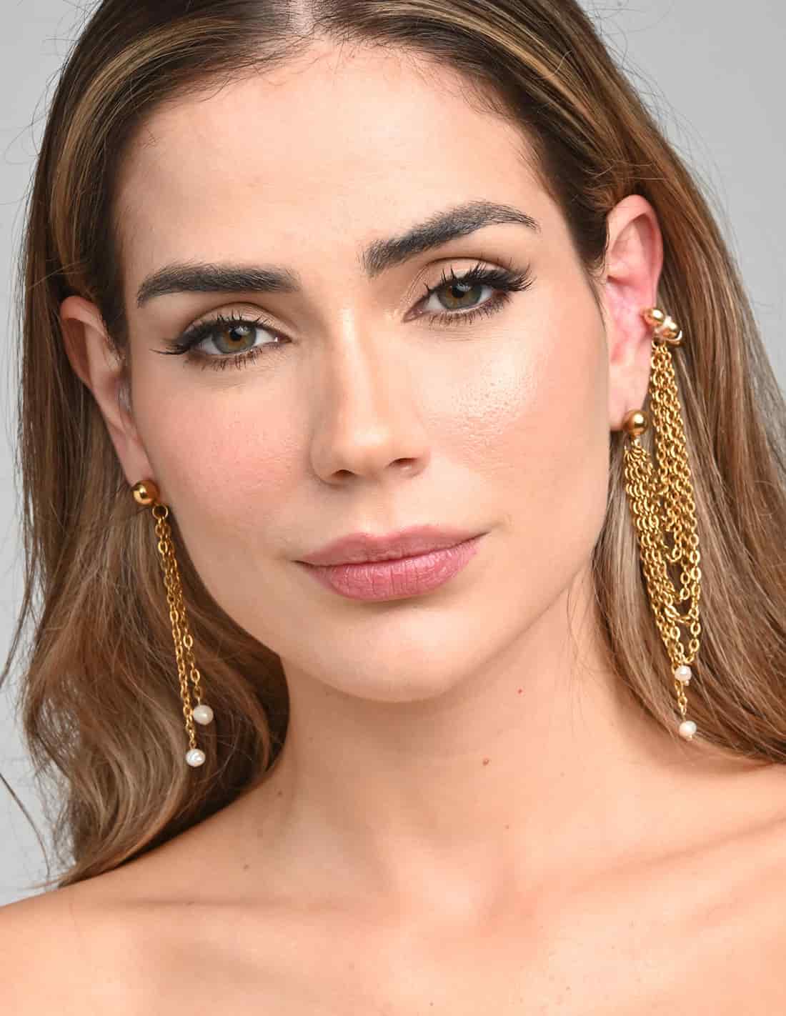 Ear Cuff Golden Clouds Marfil - miniatura 1