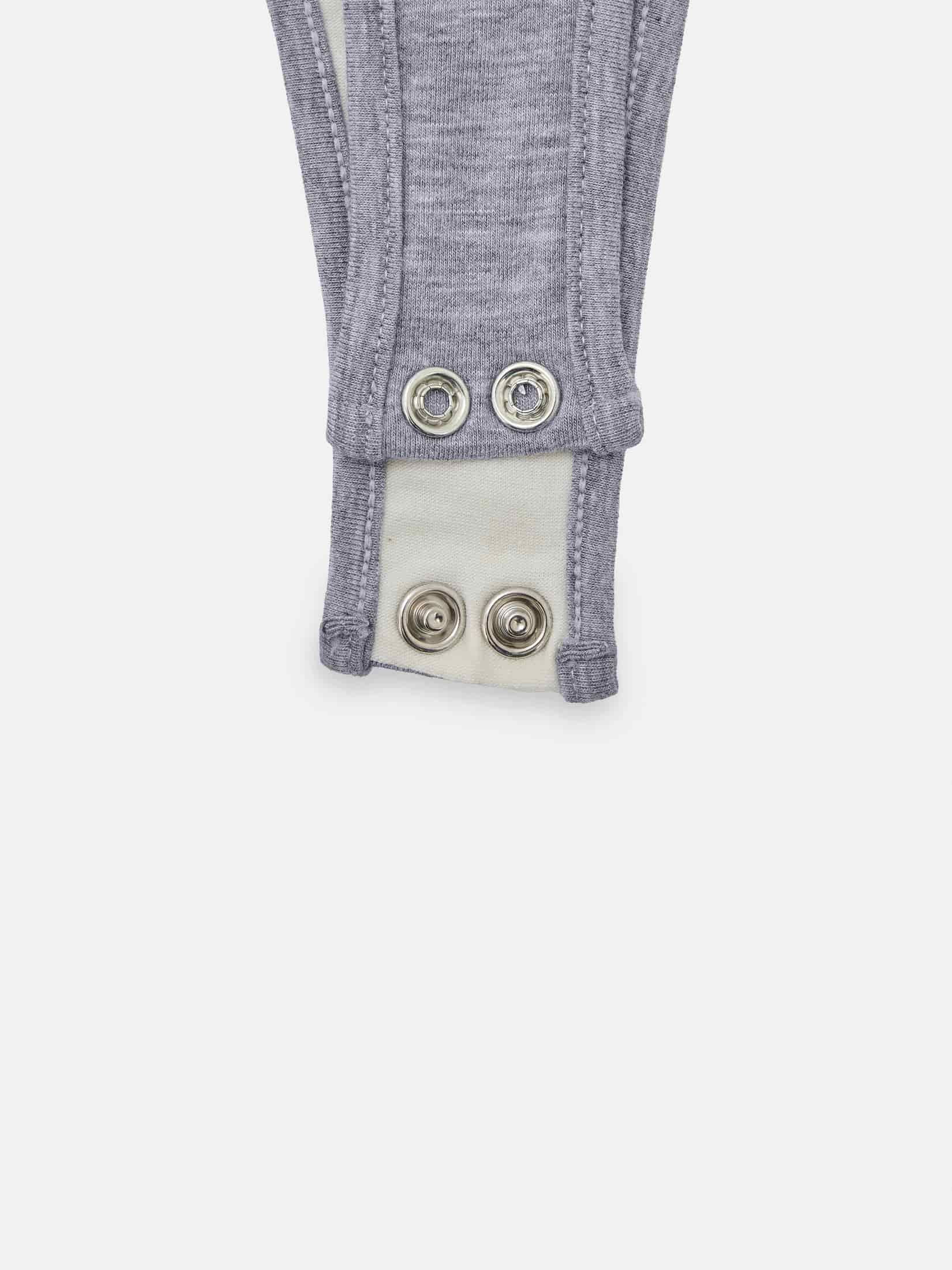 DOUBLE LAYER BODYSUIT - JASPE GRAY & CREAMY - miniatura 6