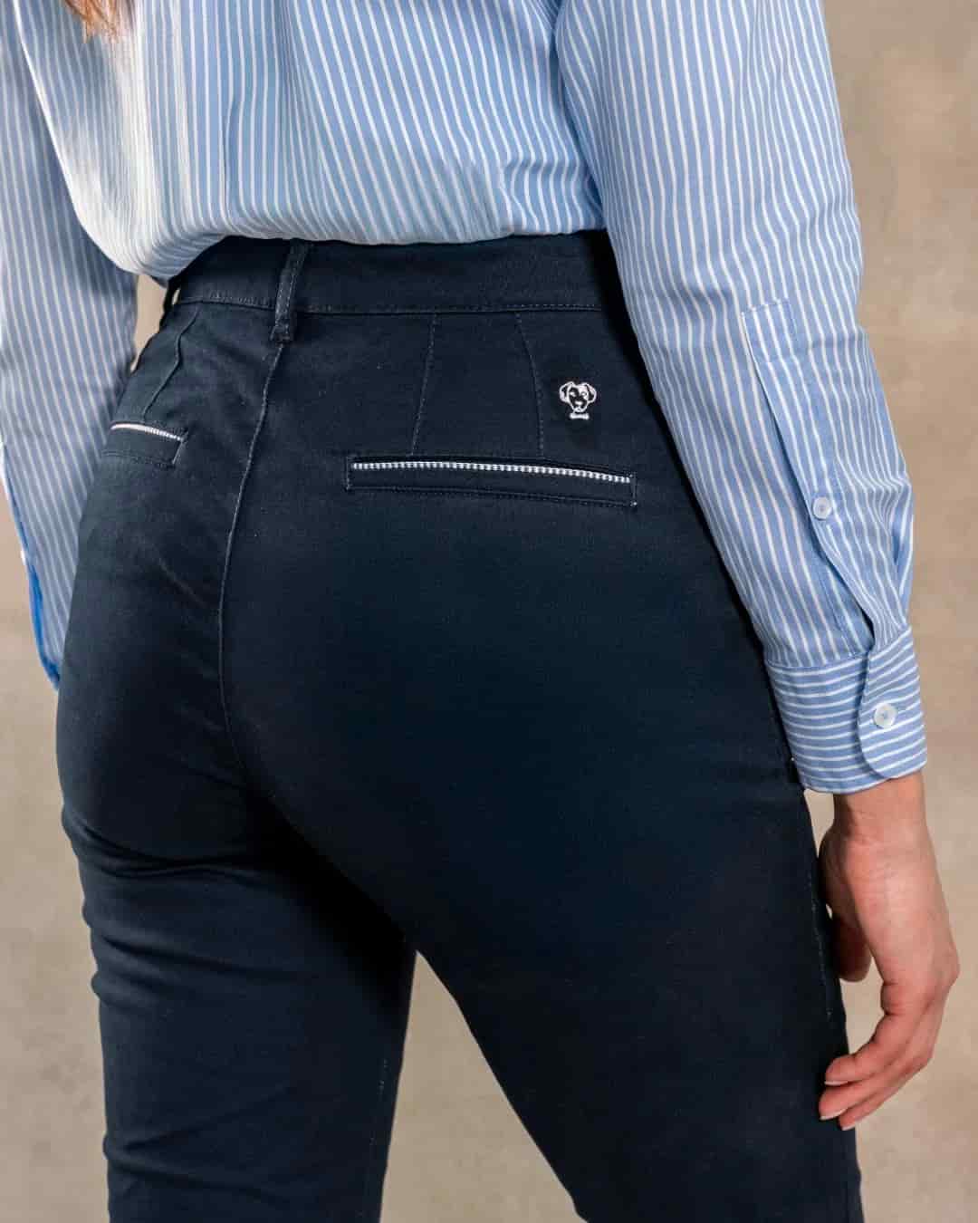 Pantalon Elastico de Mujer Azul Navy - miniatura 5