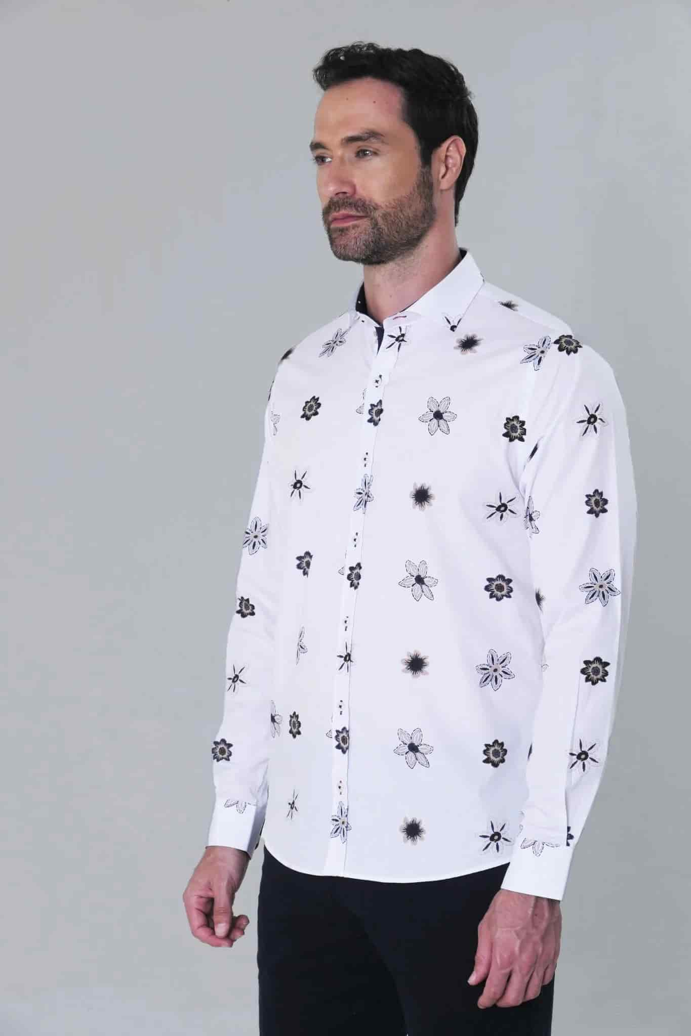 Camisa ML Privé Hombre Estampado Mini Flor - miniatura 2