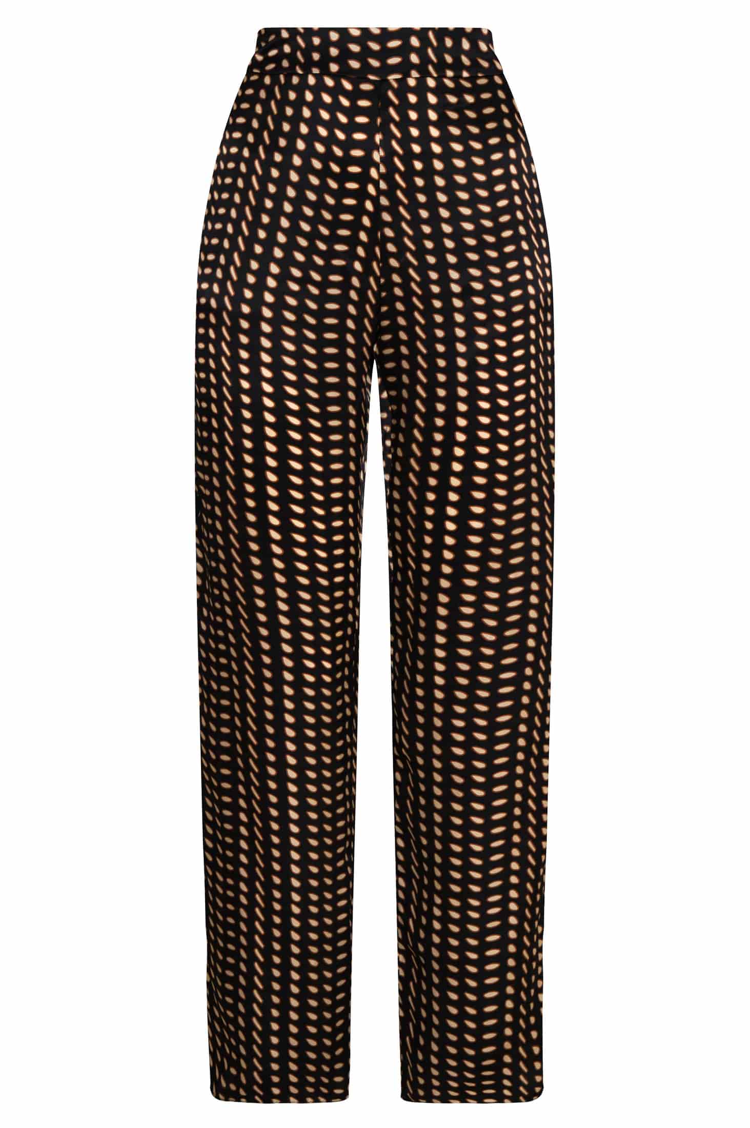 Santo Tomás Satin Silk Pants / Black & Ivory Seeds - miniatura 1