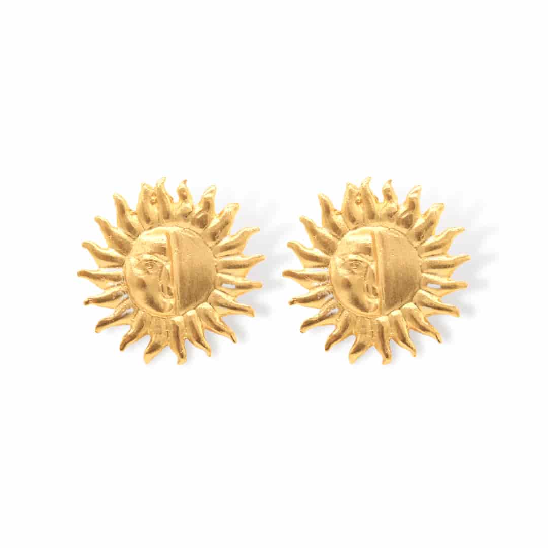 Aretes de sol media cara plana grande - miniatura 1
