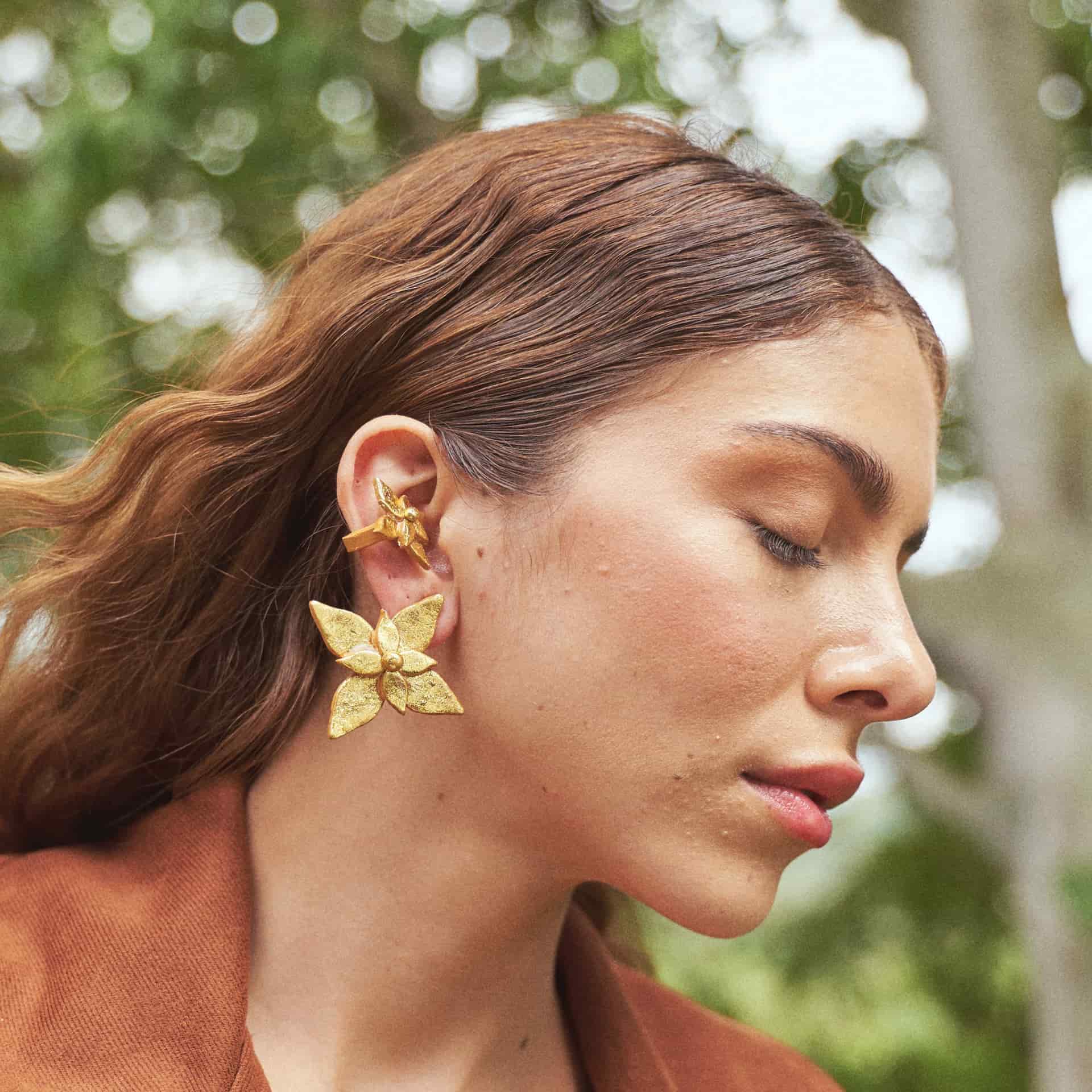 Aretes Flor de Navidad Maxi - miniatura 4