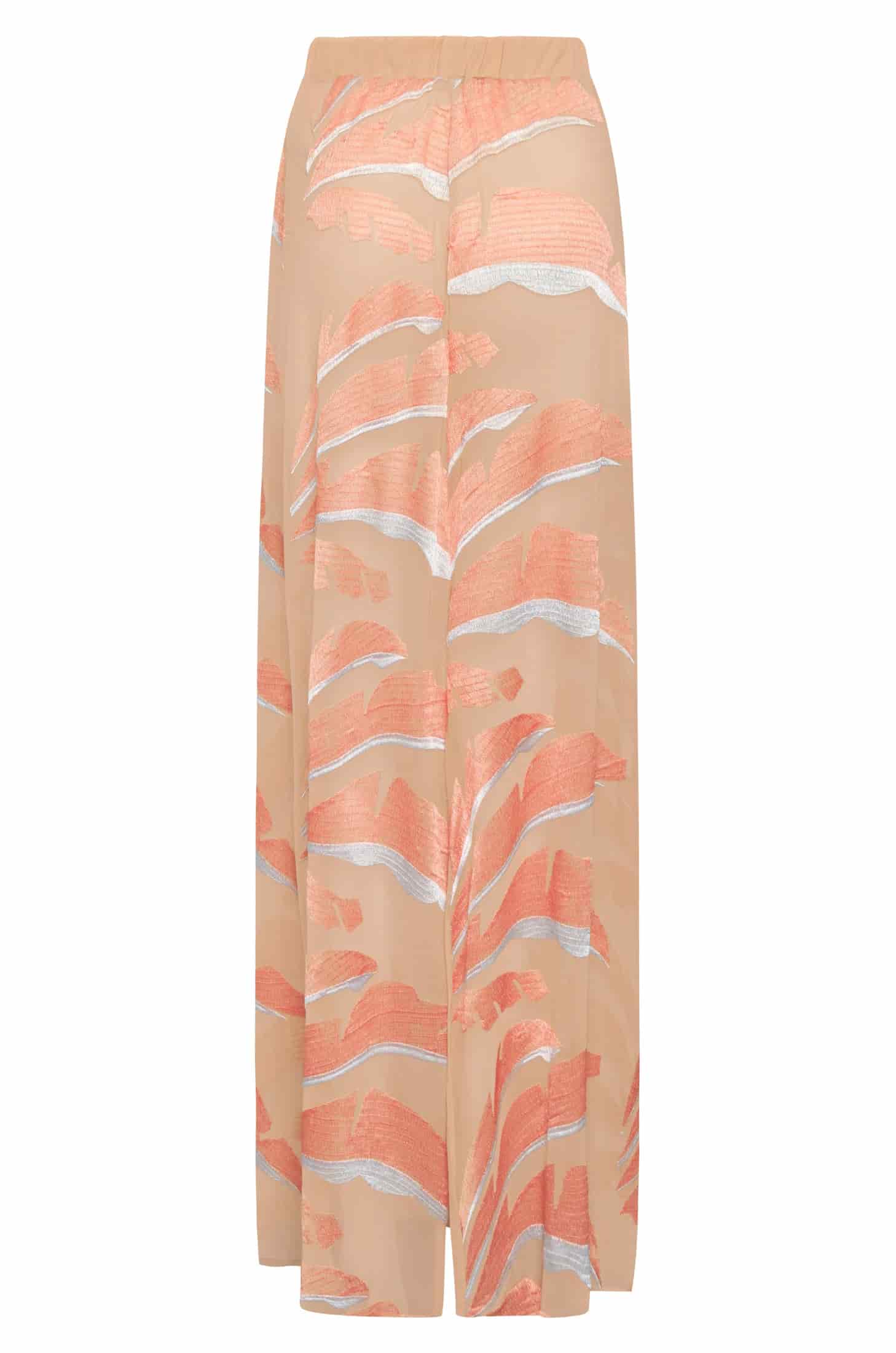 Solana Embroidered Mesh Maxi Skirt / Peach Palms - miniatura 3