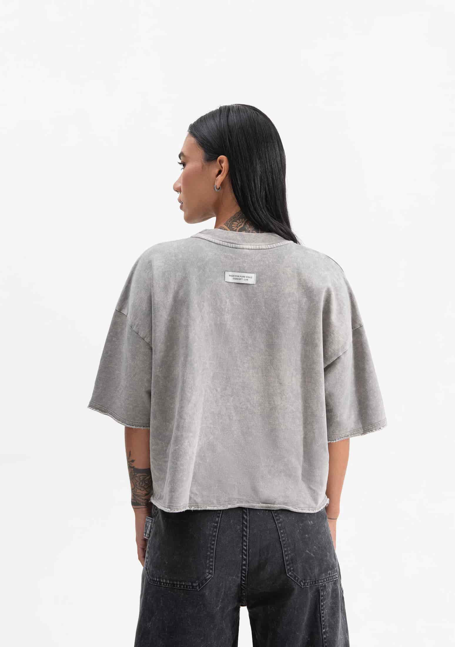 Knockout grey crop top - miniatura 3