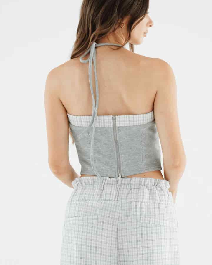 TOP BONHEUR CON ESCOTE GRIS - miniatura 5