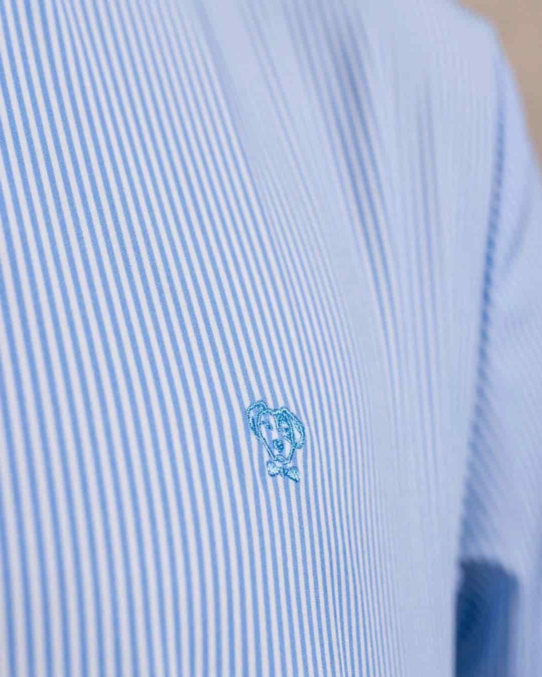 Camisa Performance Antiarrugas Rayas Azul Claro - miniatura 1