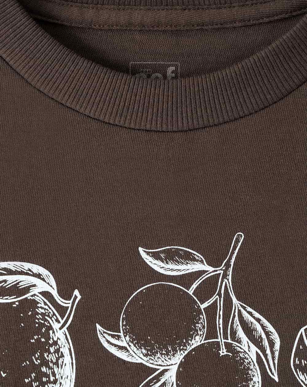 Camiseta oversize algodón chocolate estampada mujer - miniatura 7