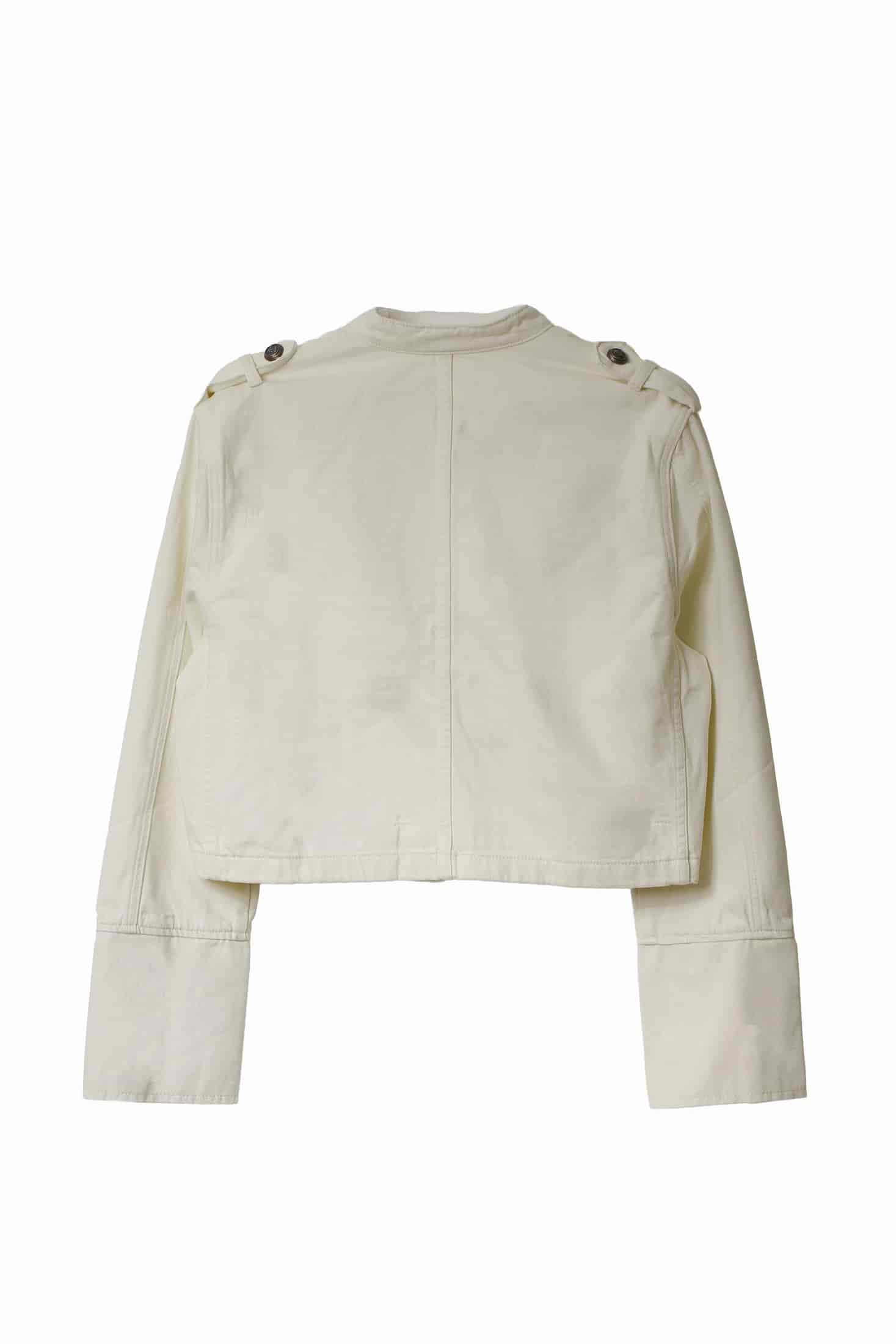 DENIM NAPOLEON JACKET, WHITE - miniatura 6