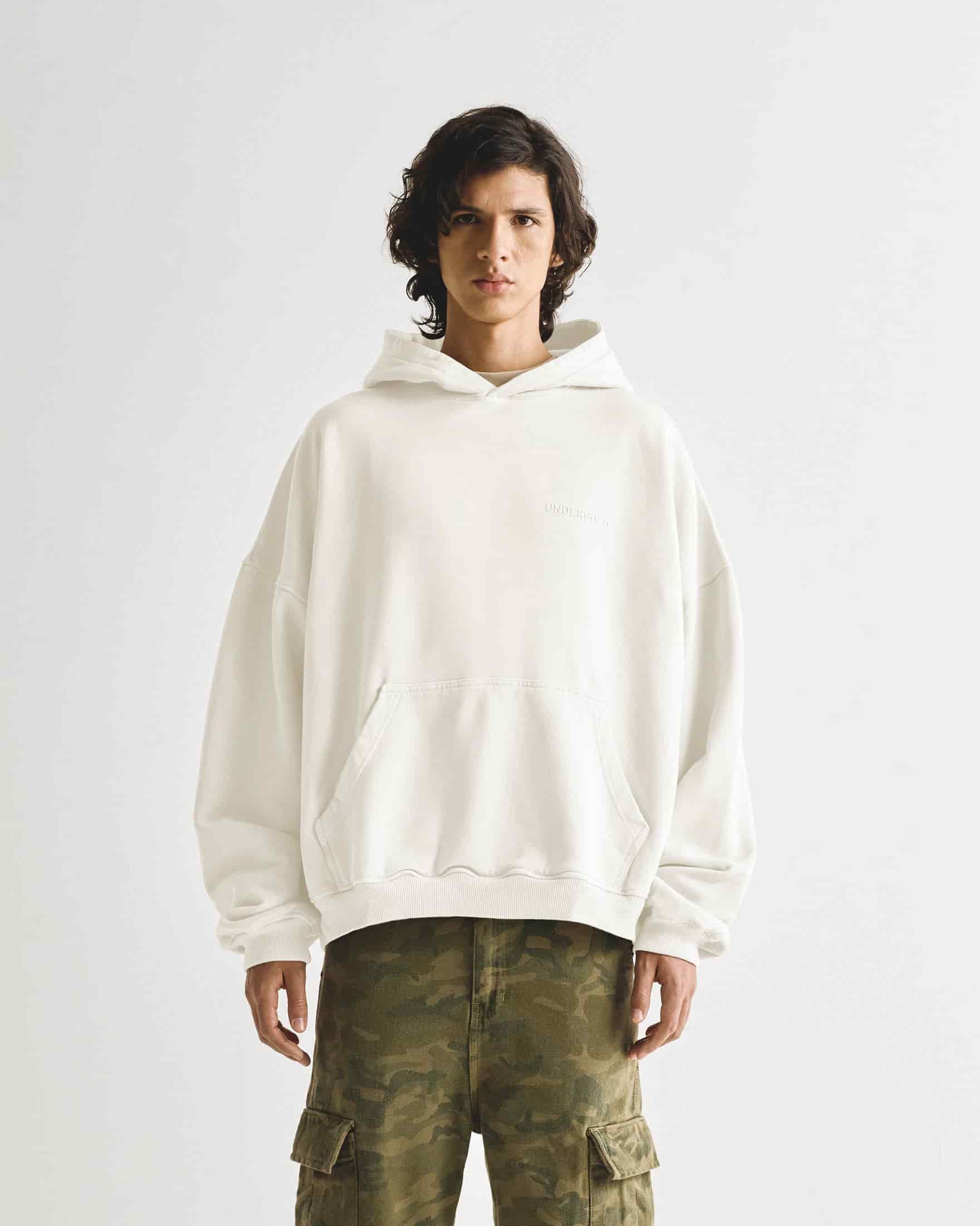 Line Logo Hoodie White - miniatura 3