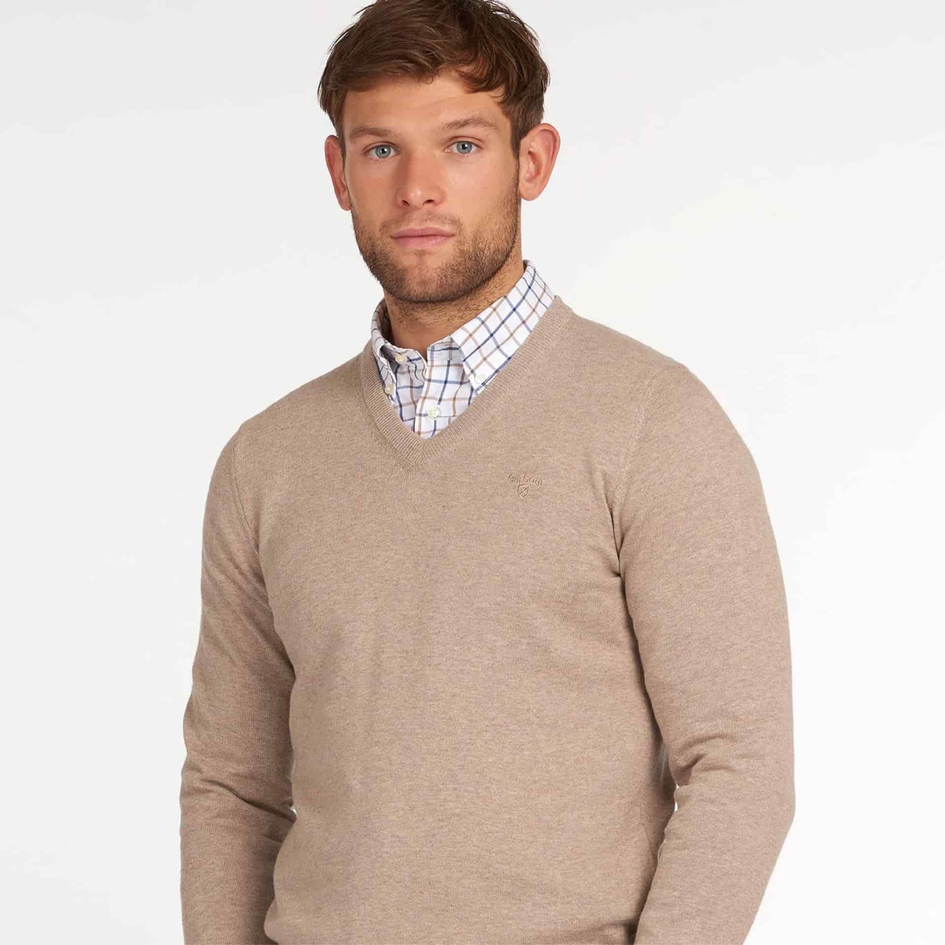 Pima Cotton V-Neck Jumper - miniatura 1