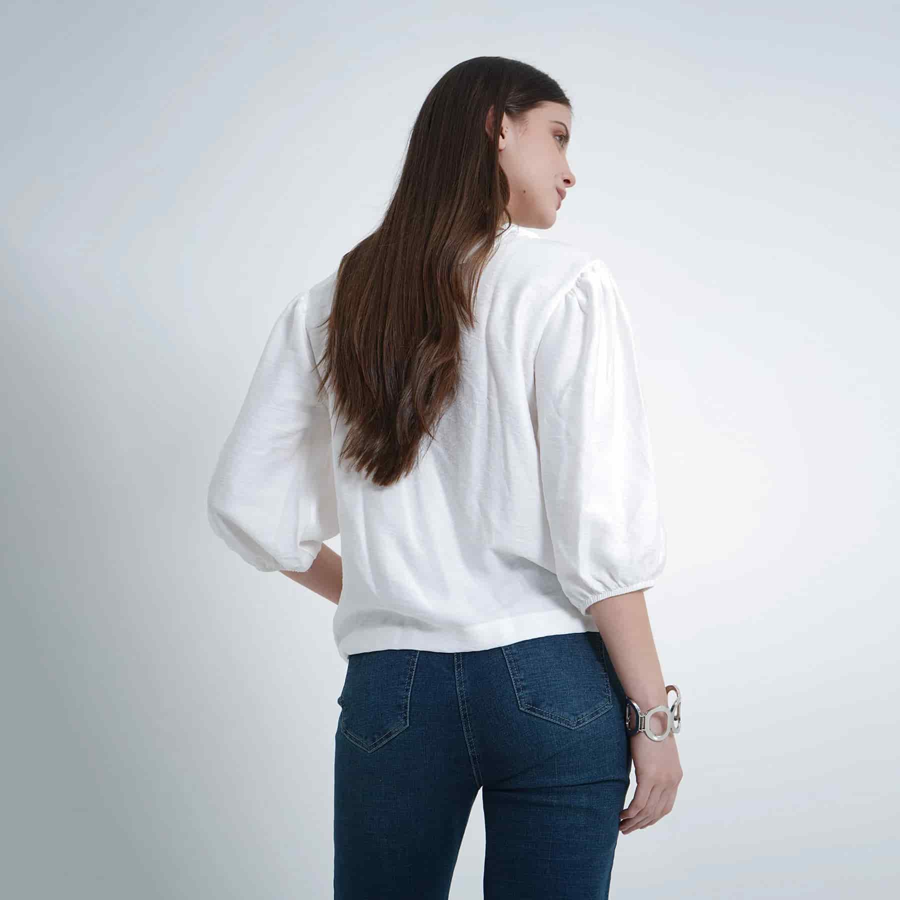 Blusa Cuello Redondo Manga 3/ Cuartos - miniatura 5
