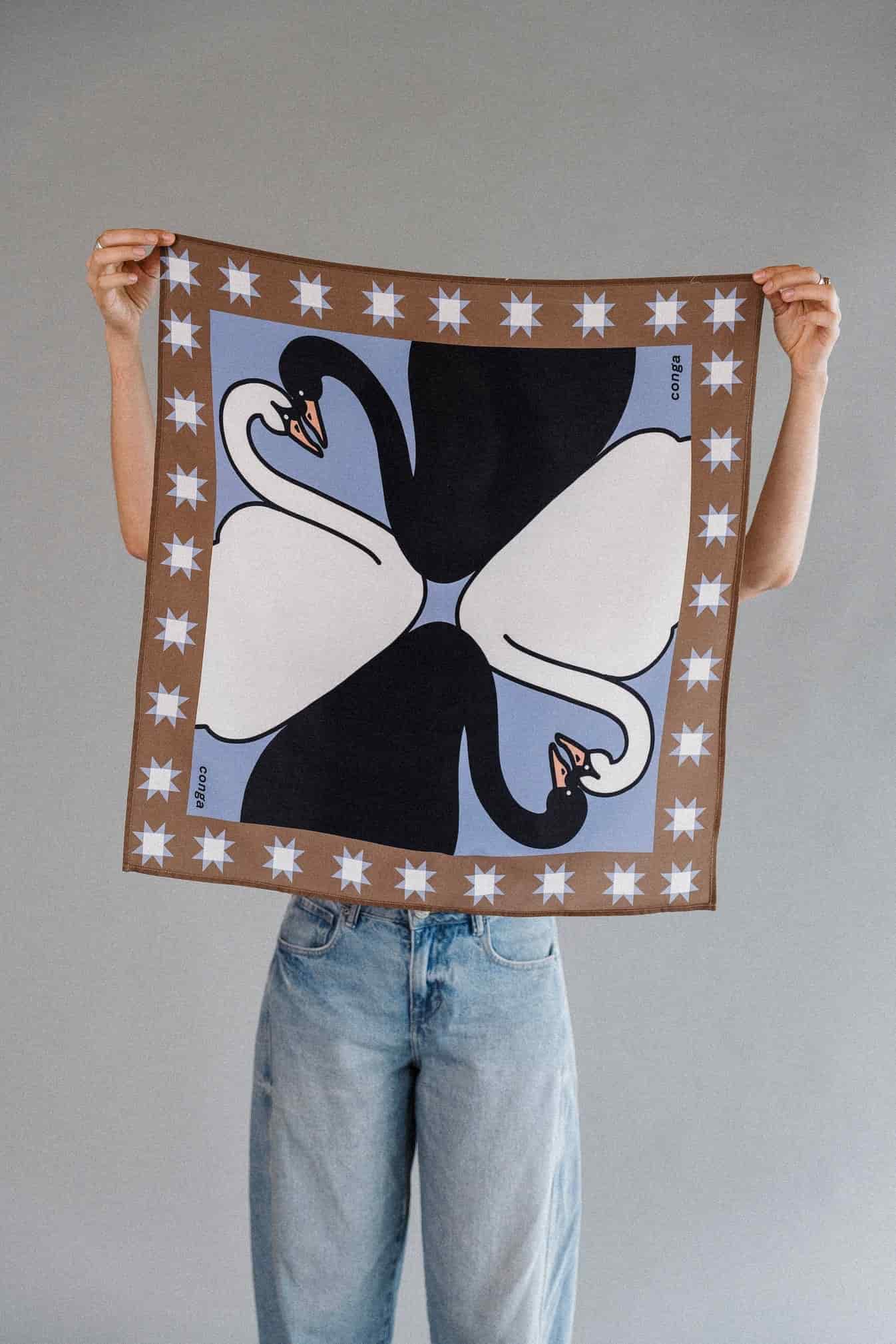 LOVERS SWANS SCARF - miniatura 1