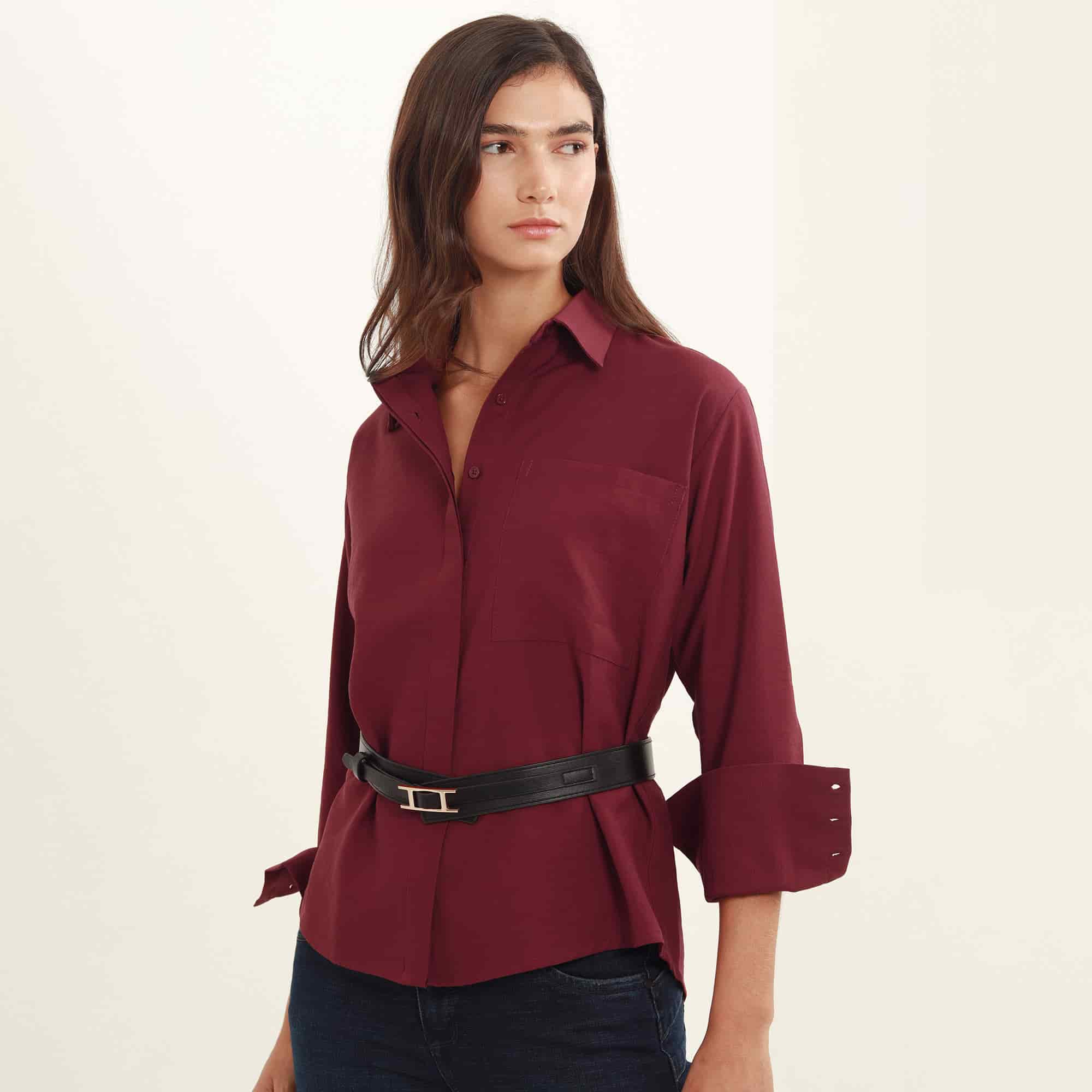 Camisa Cuello V Manga Larga - miniatura 3