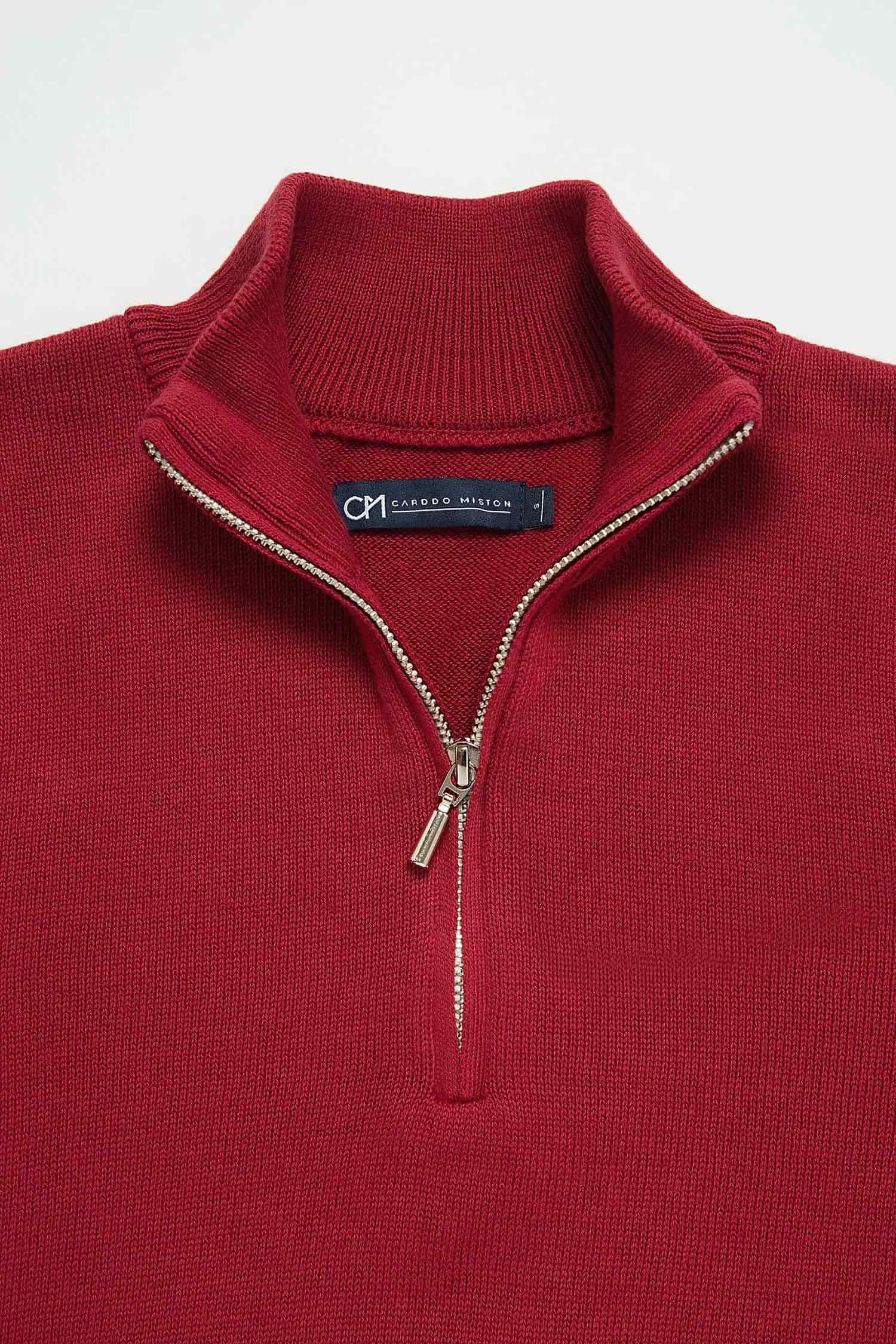 Saco Half Zip Algodón Vino - miniatura 2