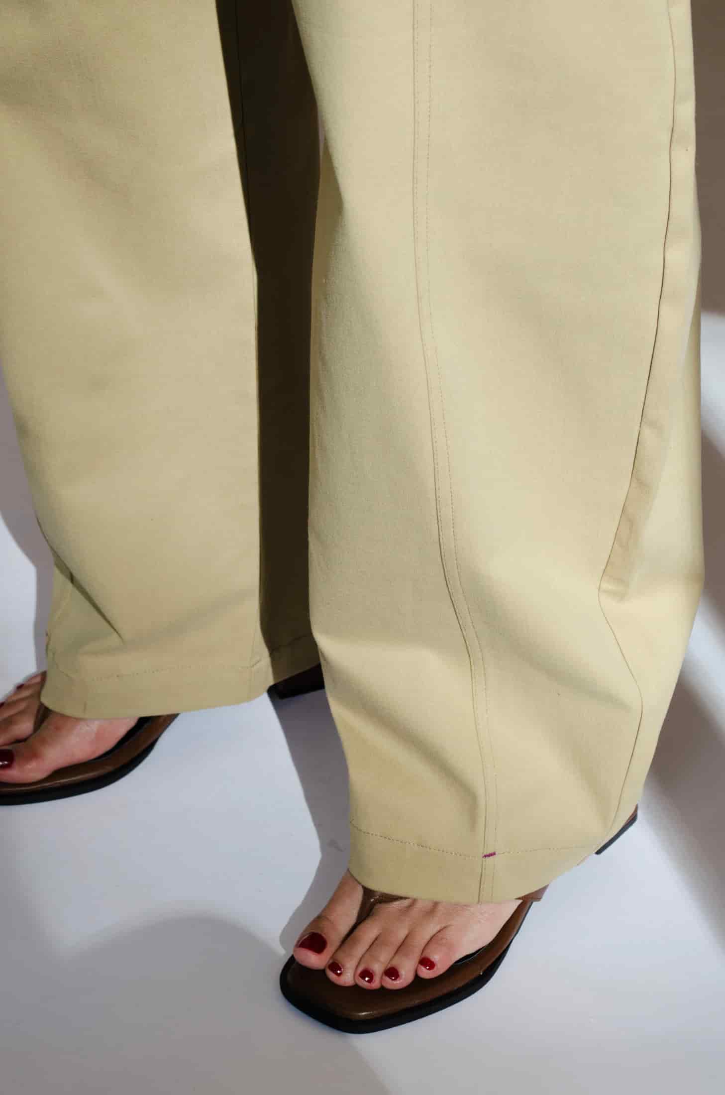 Pantalón Barrel de algodón | Khaki - miniatura 6