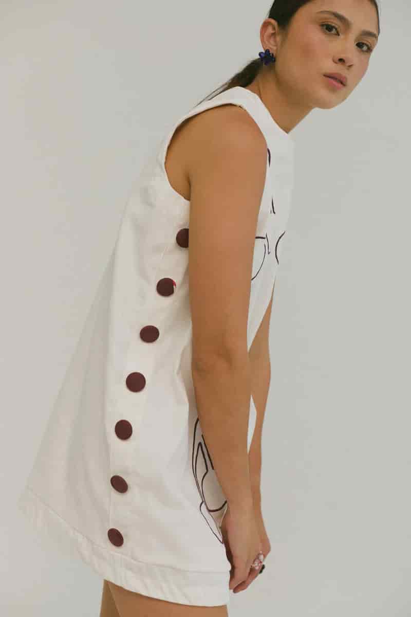 Vestido Anfitriona Cherries Crudo - miniatura 5