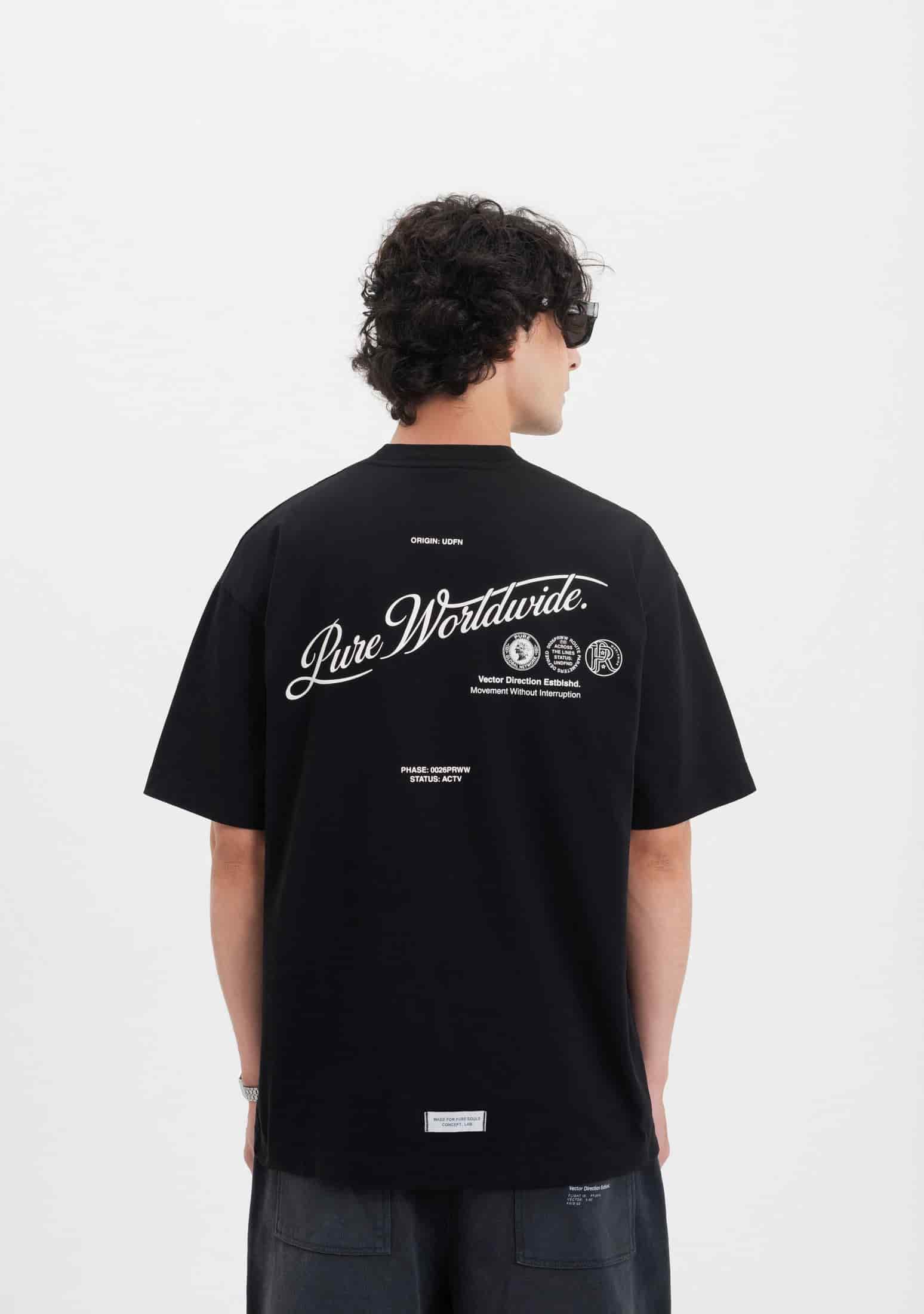 Across The Lines Black Pure Worldwide T-Shirt - miniatura 3
