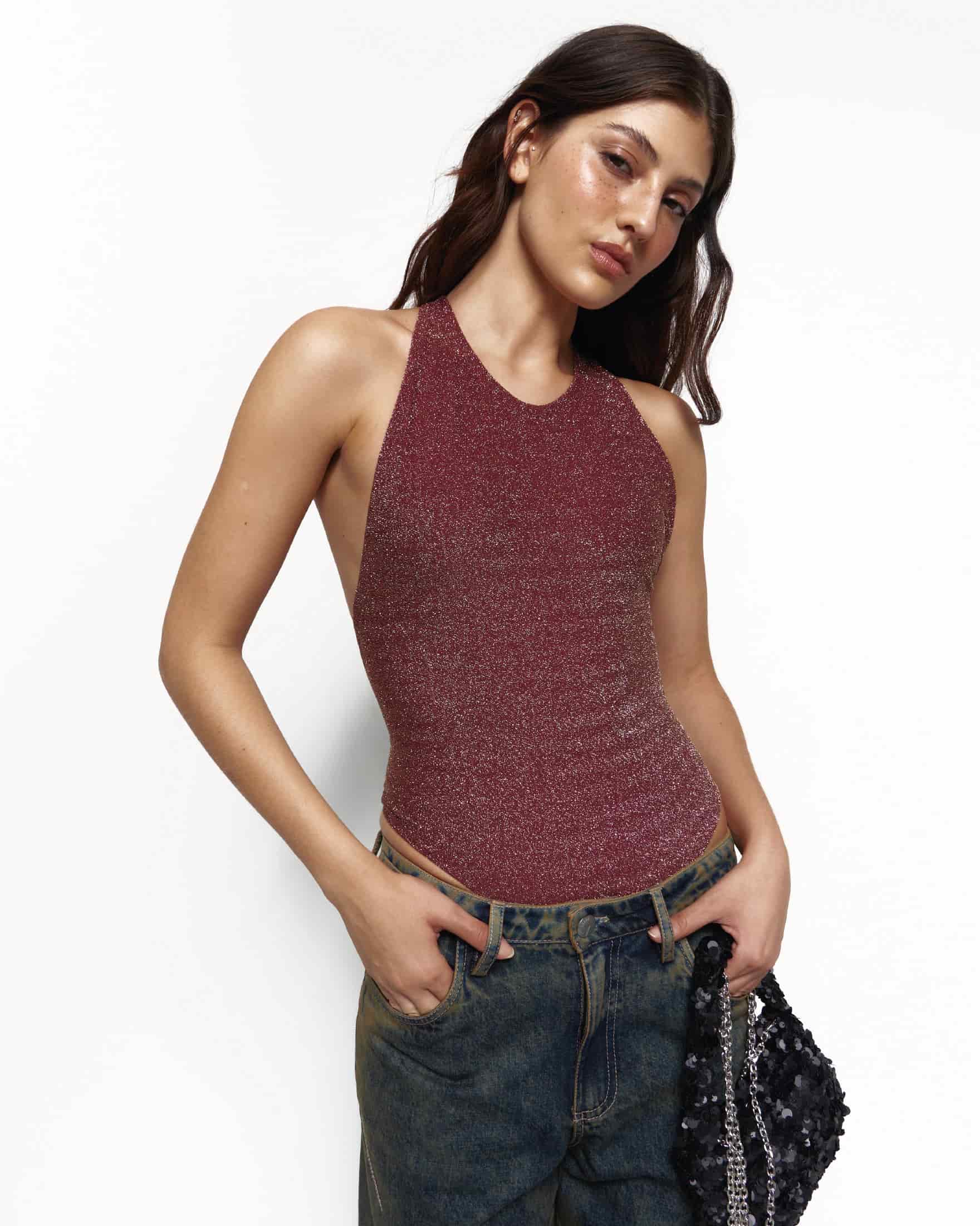 ABOUT TOMORROW WINE BODYSUIT - miniatura 1