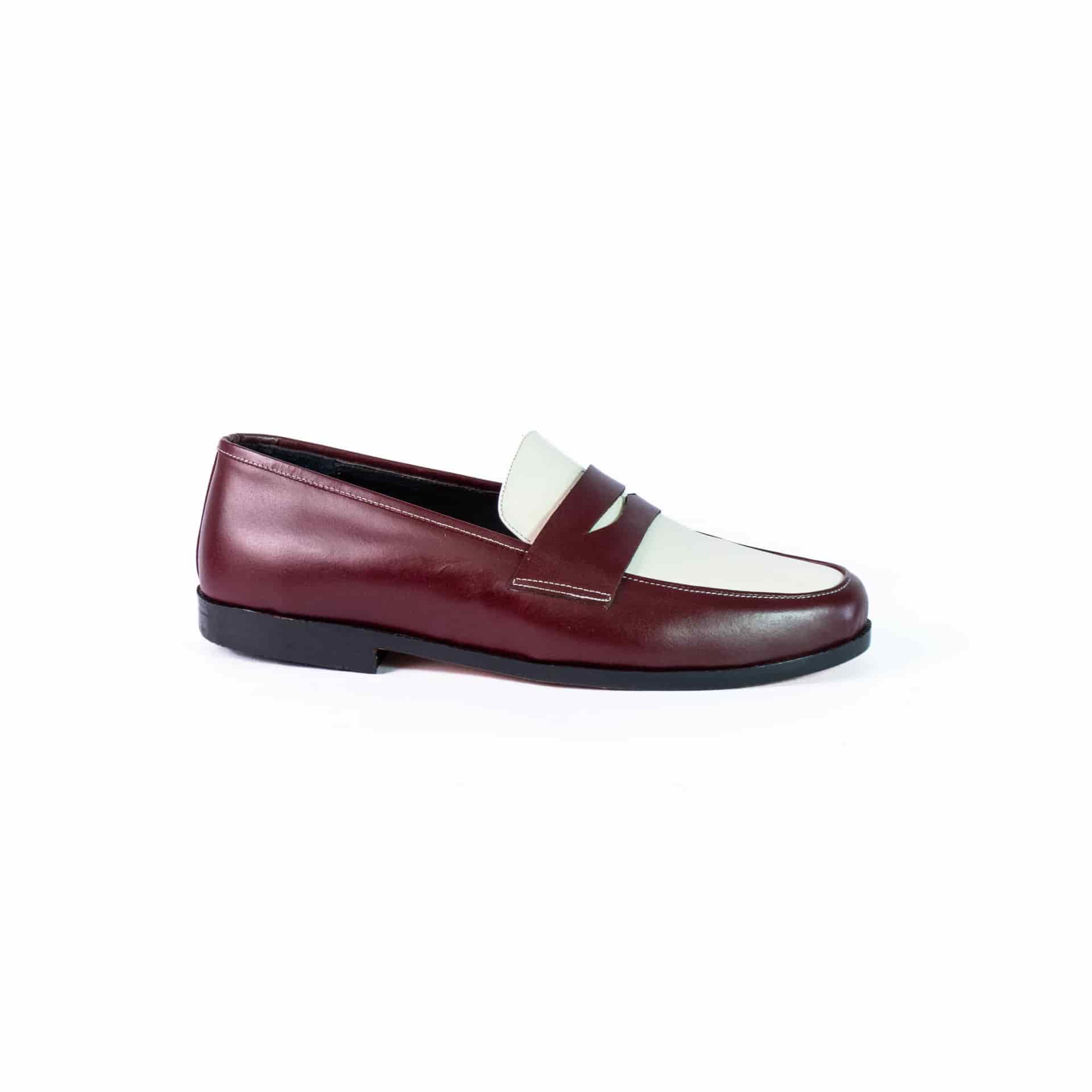 Penny loafers dark red & white - miniatura 1
