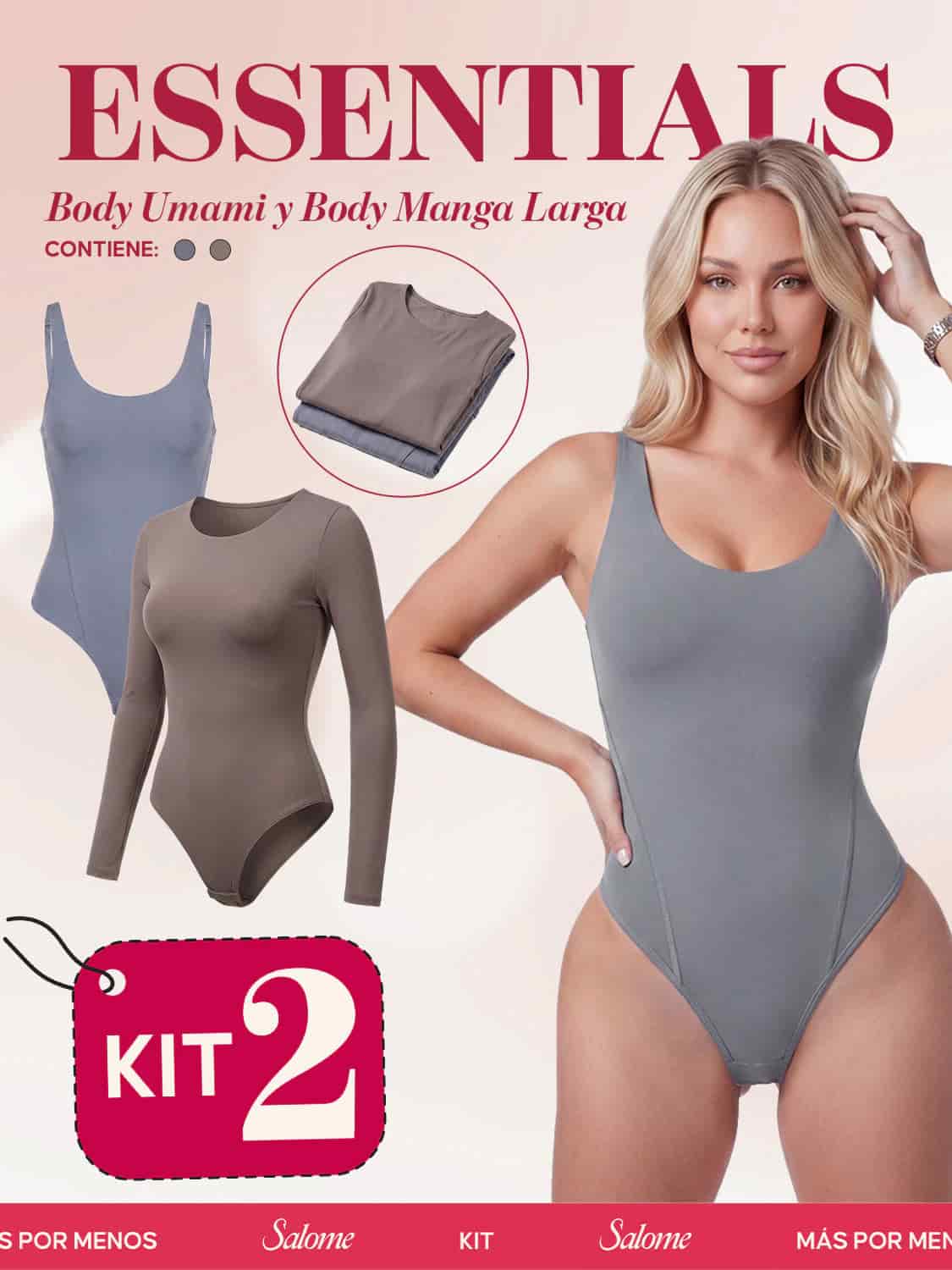 Kit Body Diario Umami Tiras Finas & Manga Larga Microfibra | Salome 5005 + 5008 | 03L5 - miniatura 6