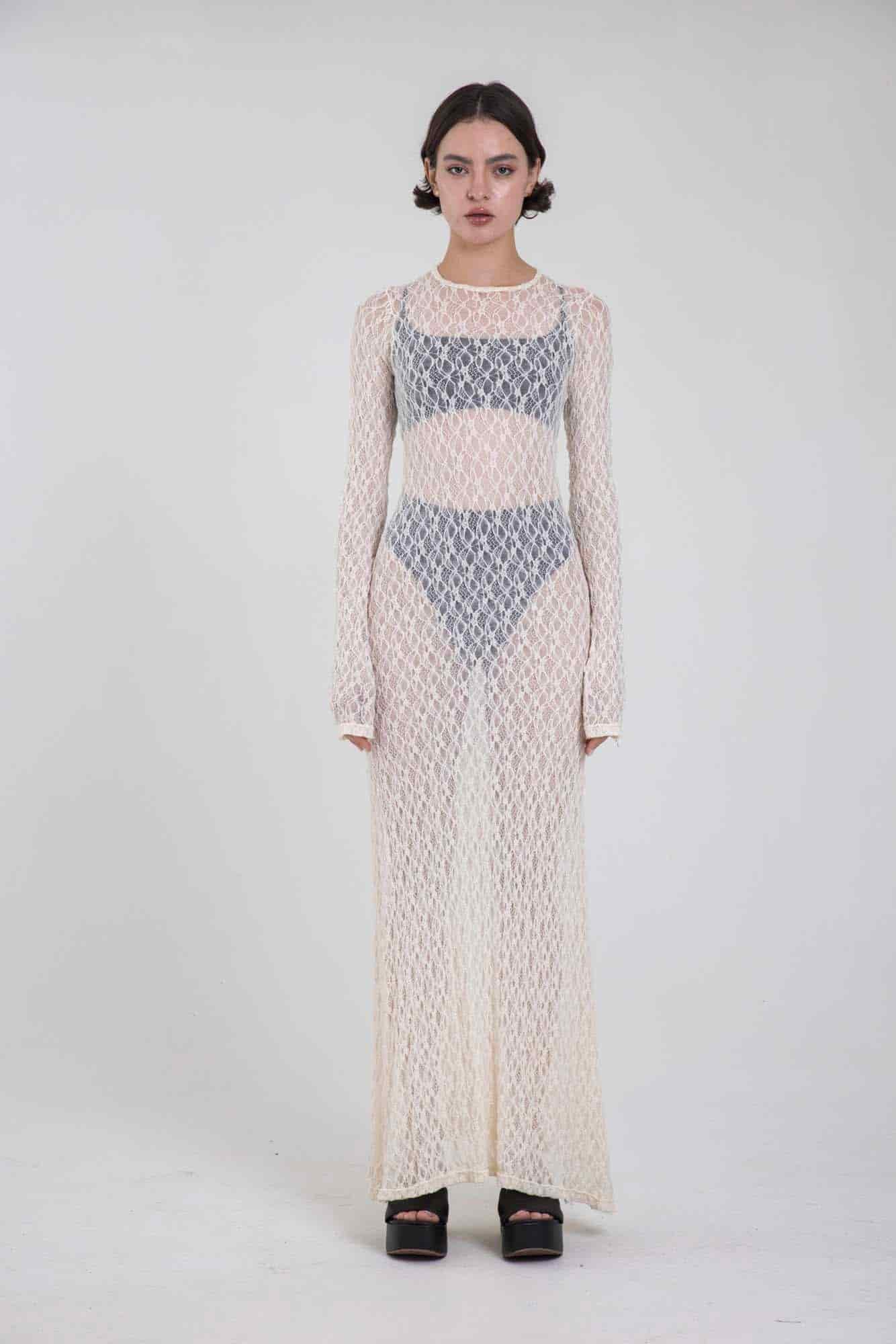 SERENA MARFIL LACE DRESS - miniatura 3