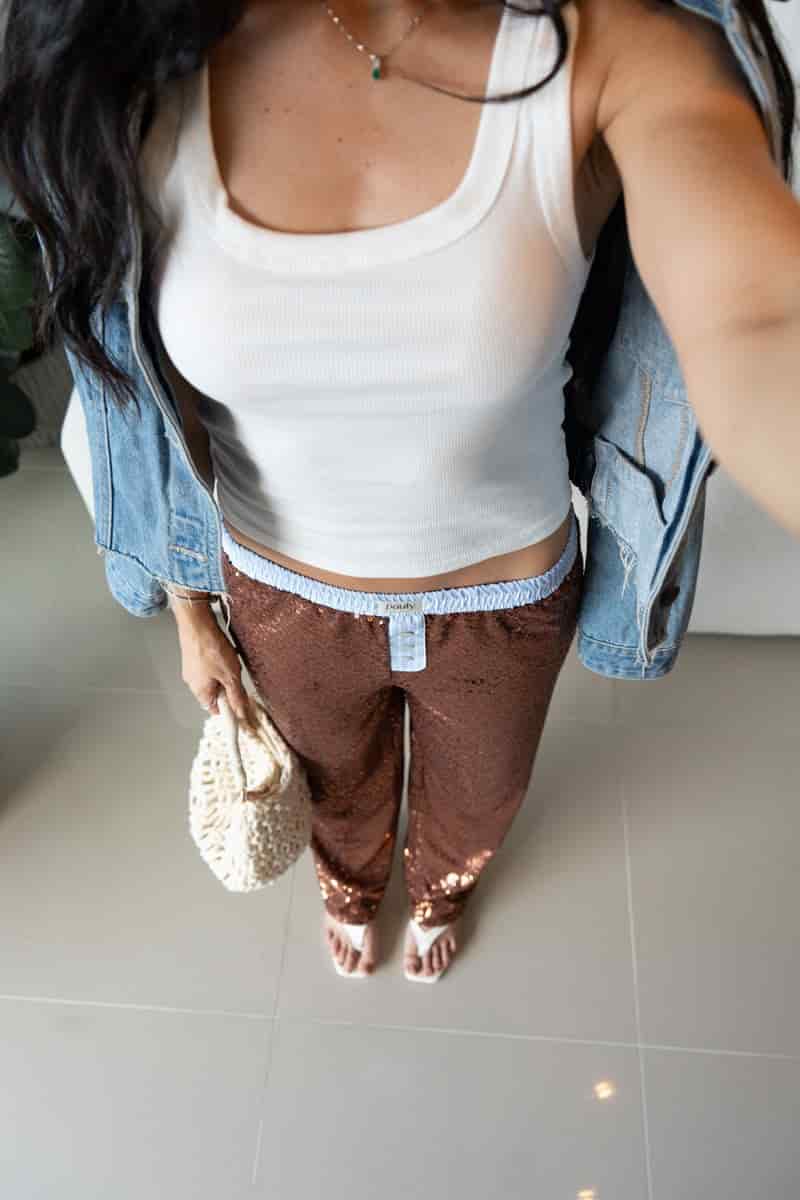 Pantalón lentejuelas Stardust + Tank Top Curvo - miniatura 3