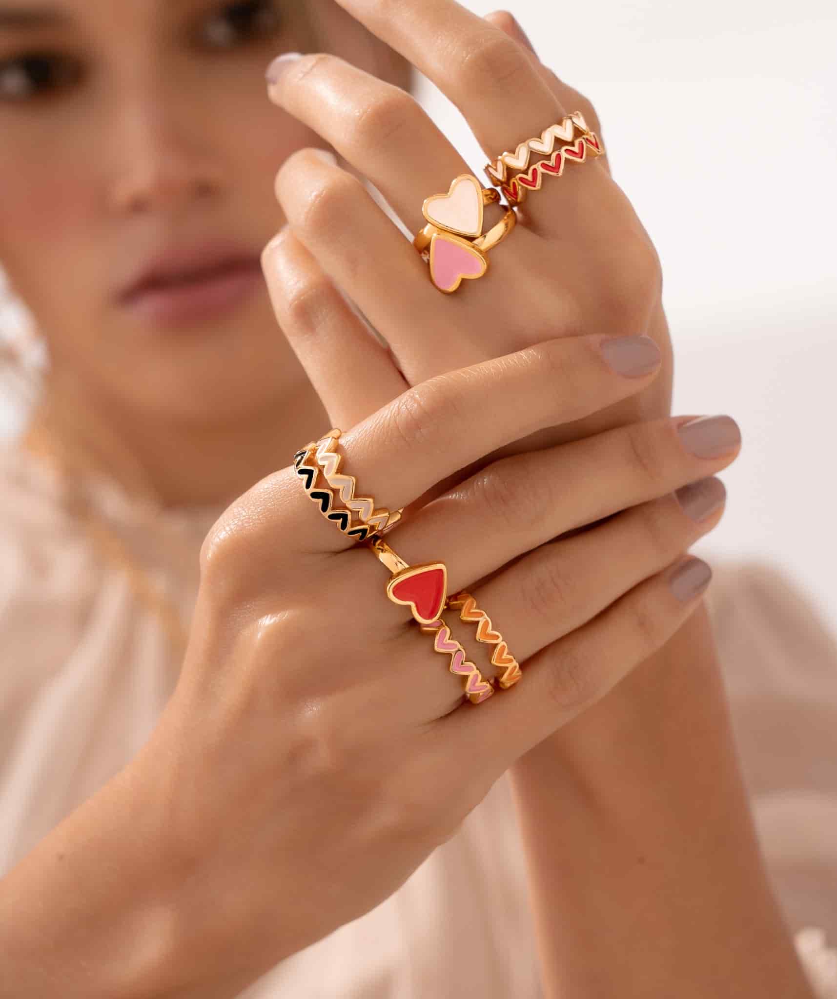Set Anillo x2 Multicorazones - miniatura 3
