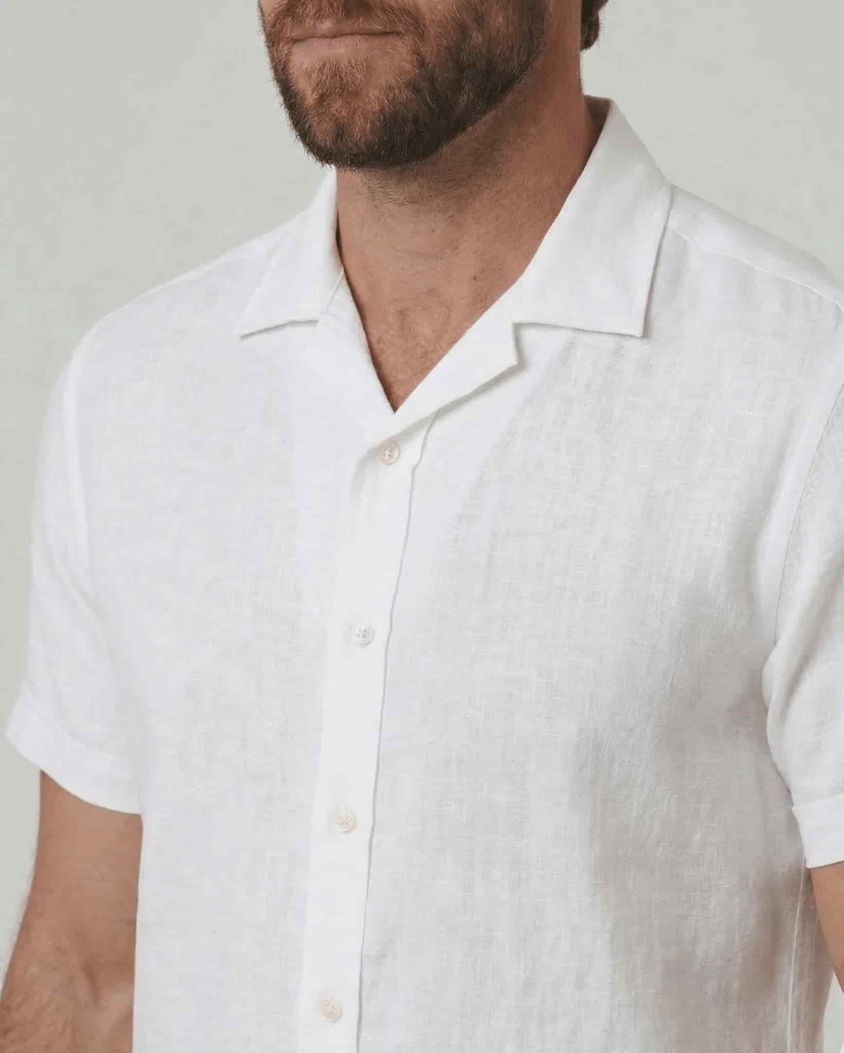 Camisa en lino manga corta para hombre Jon Sonen 017224066 - miniatura 2