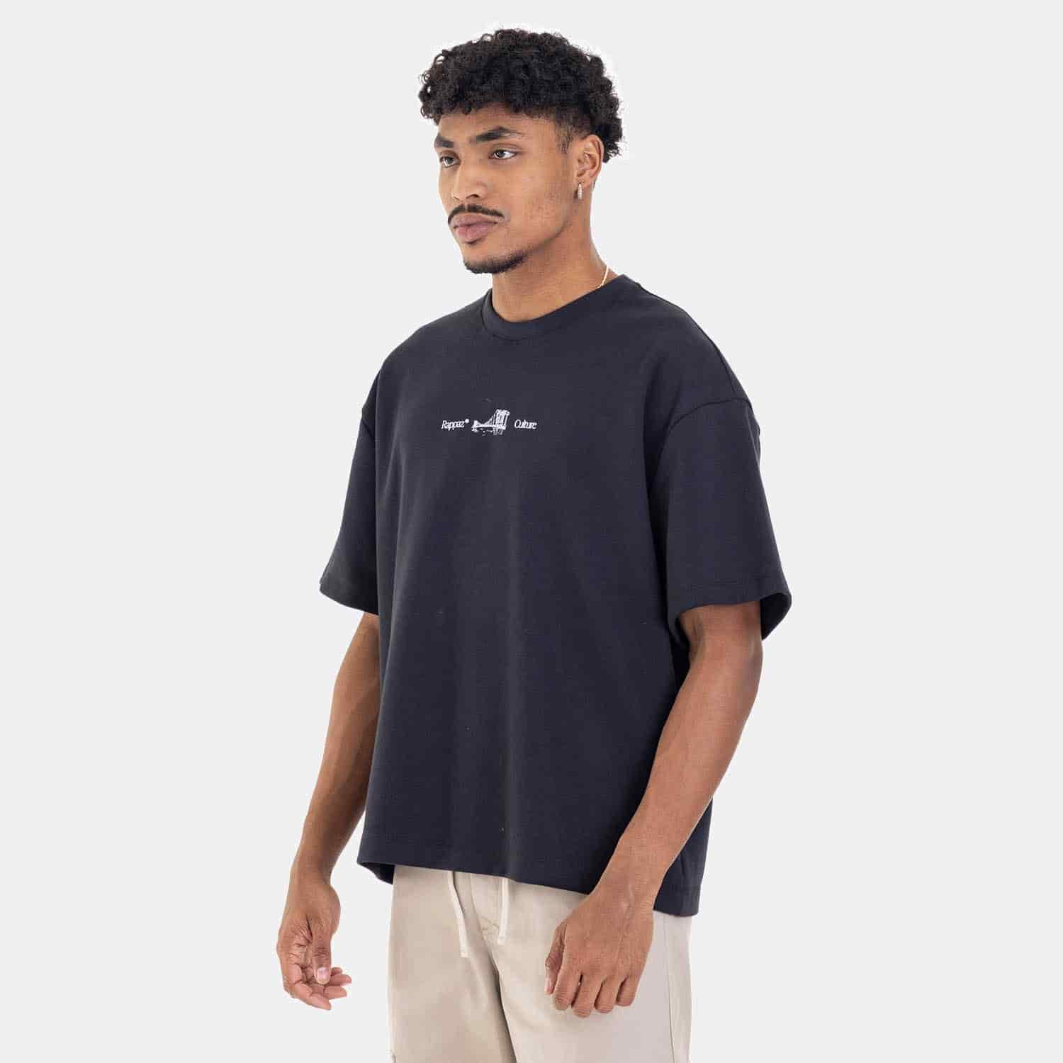 Boxy Fit Tee Brooklyn Bridge Negro - miniatura 7