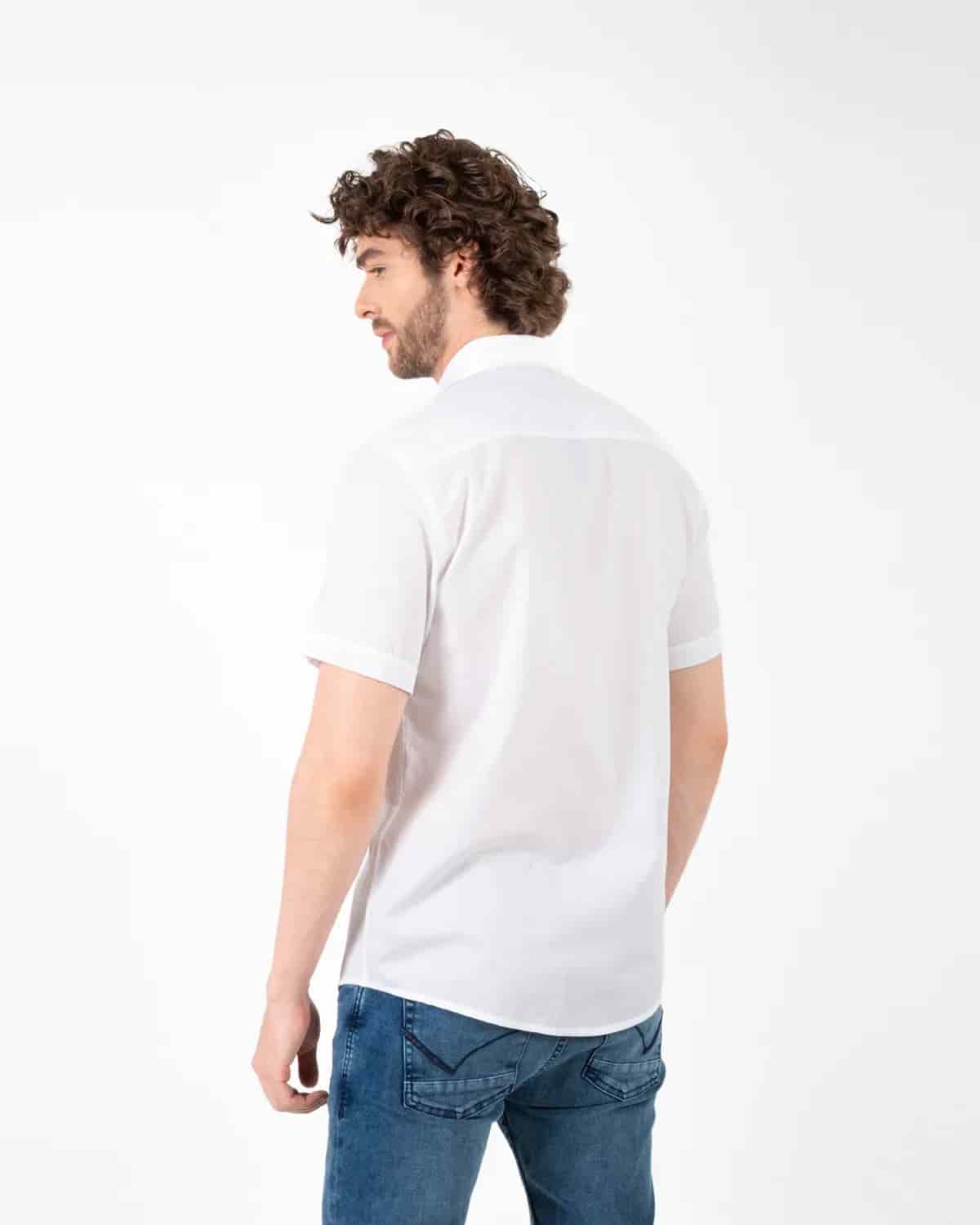 Camisa blanca manga corta para hombre - miniatura 56