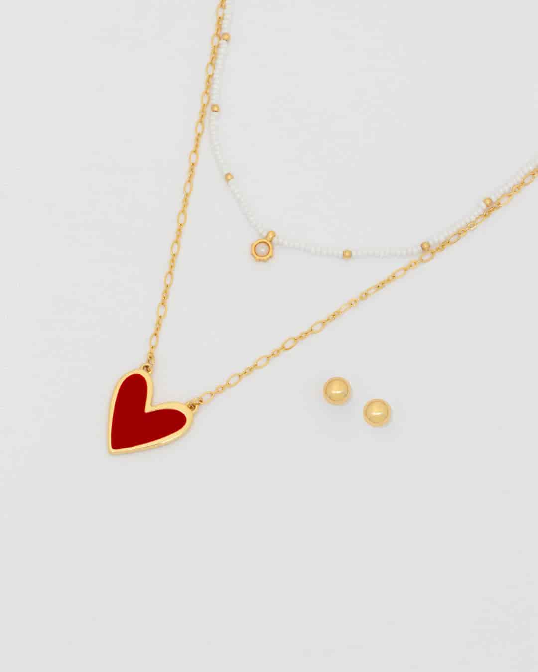 Collar X2 Layering Corazón + Aretes - miniatura 2