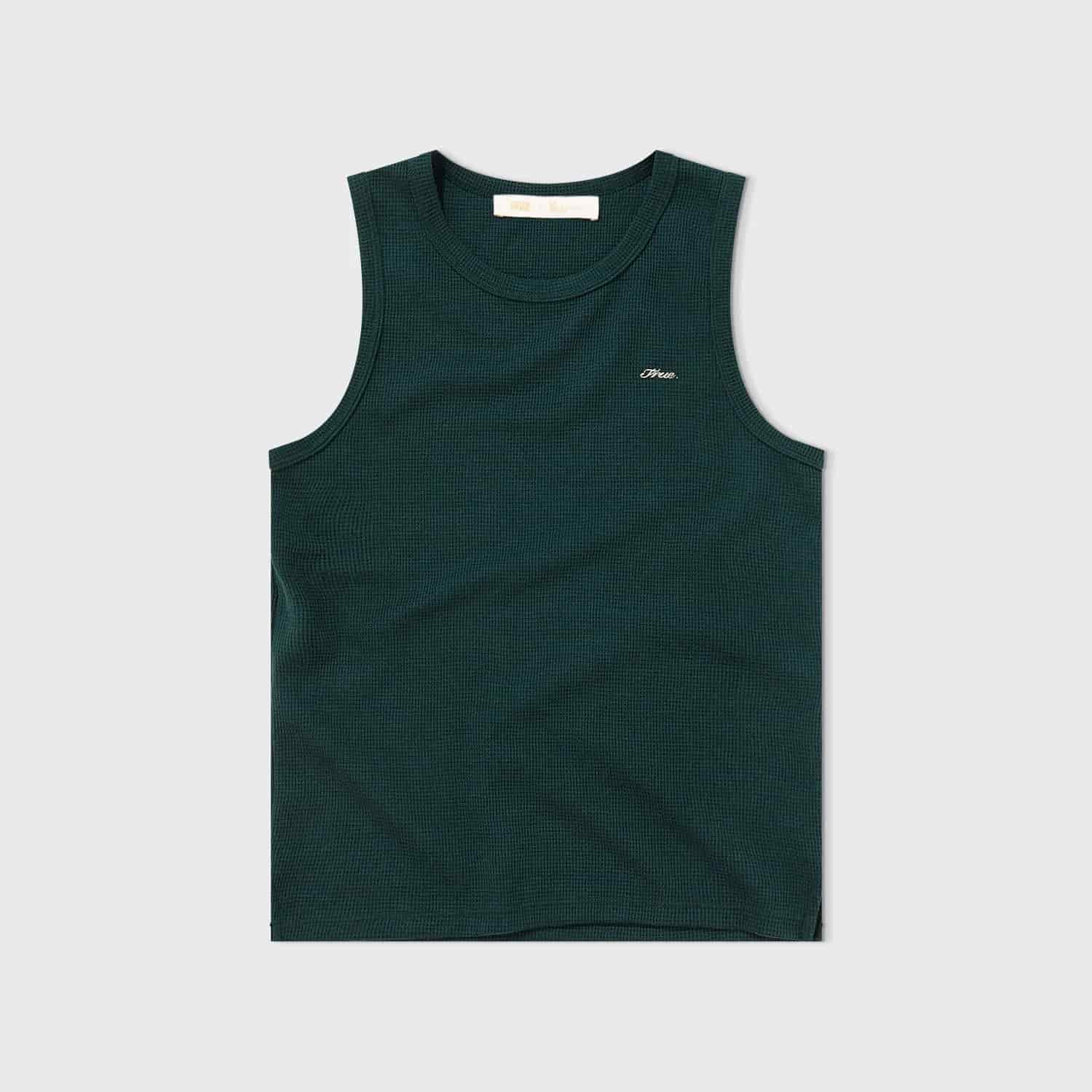 Textured Sleeveless T-Shirt - Pine Green - miniatura 7