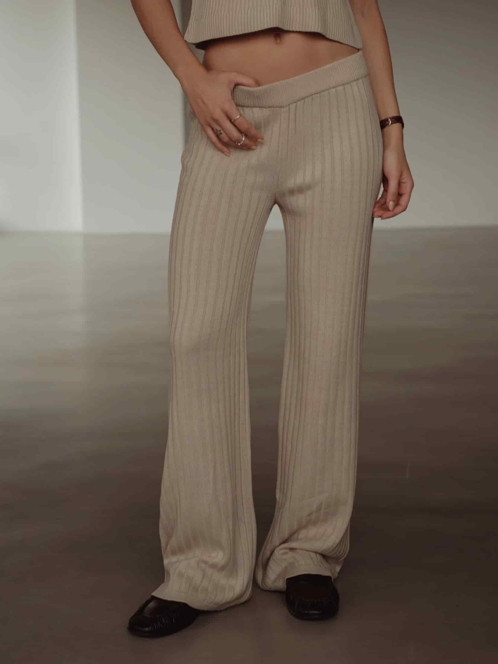 SAUNA KNIT PANTS - NATURAL - miniatura 1