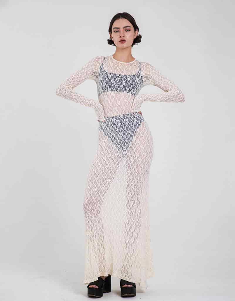 SERENA MARFIL LACE DRESS - miniatura 1